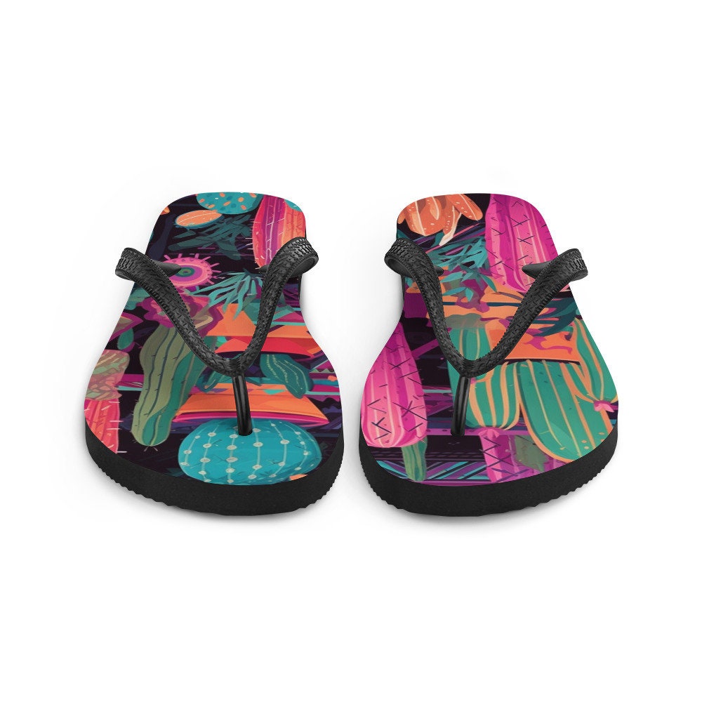 hippieartzone - Western Cactus Flip-Flops
