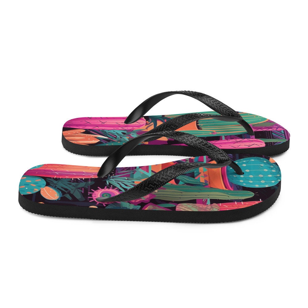 hippieartzone - Western Cactus Flip-Flops