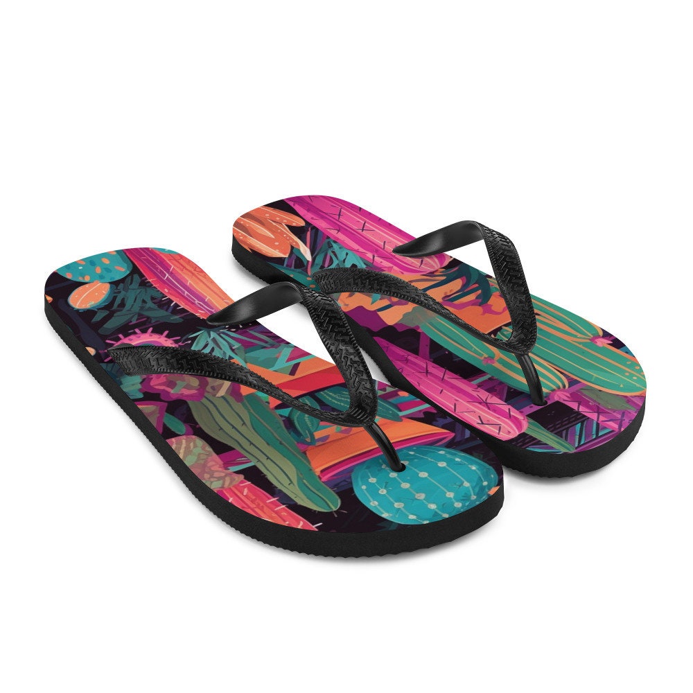 hippieartzone - Western Cactus Flip-Flops