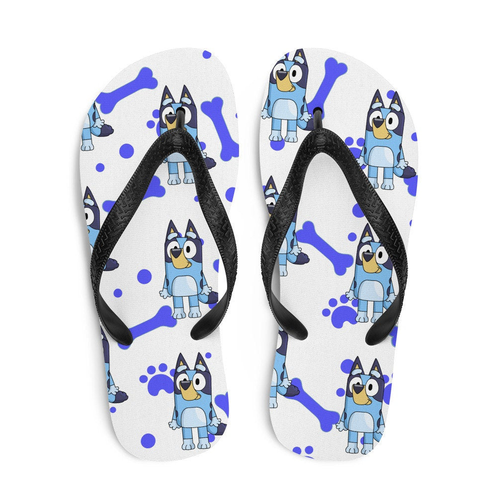 hippieartzone - Blue Dog Flip-Flops