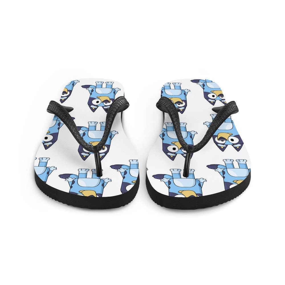 hippieartzone - Blue Dog Cartoon Flip-Flops