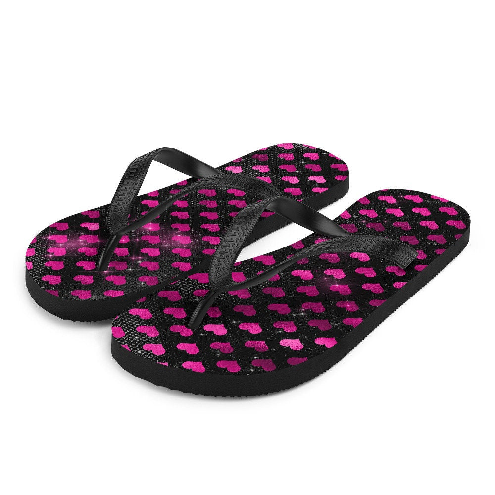 hippieartzone - Purple Heart Flip-Flops