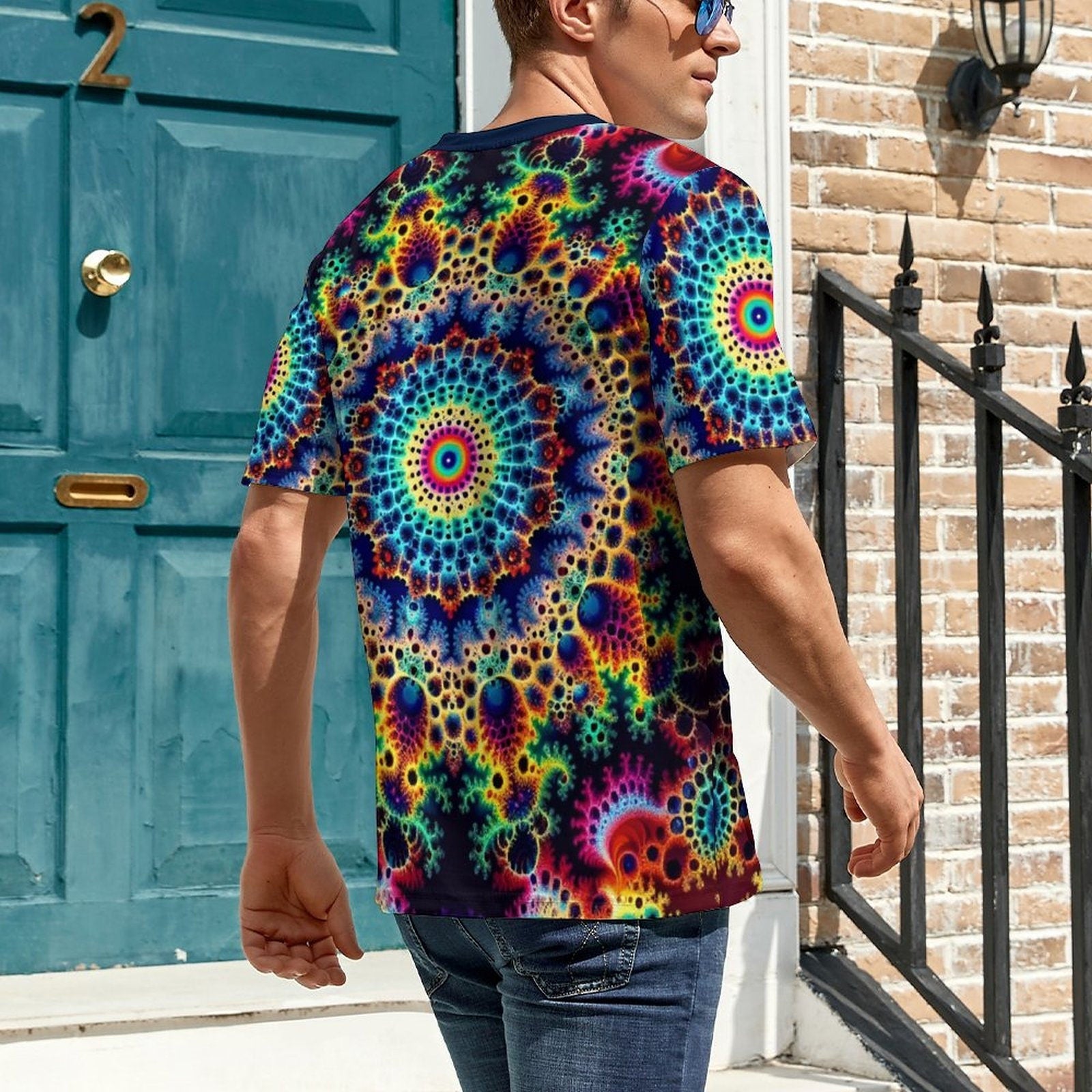 hippieartzone - Mandekgrot Art Shirt, Fractal T-Shirt for Sale by Swaggy Shirt on Etsy, Festival Clothing, Fun Trippy Shirt, Fractal Party Tee, Brother Gift