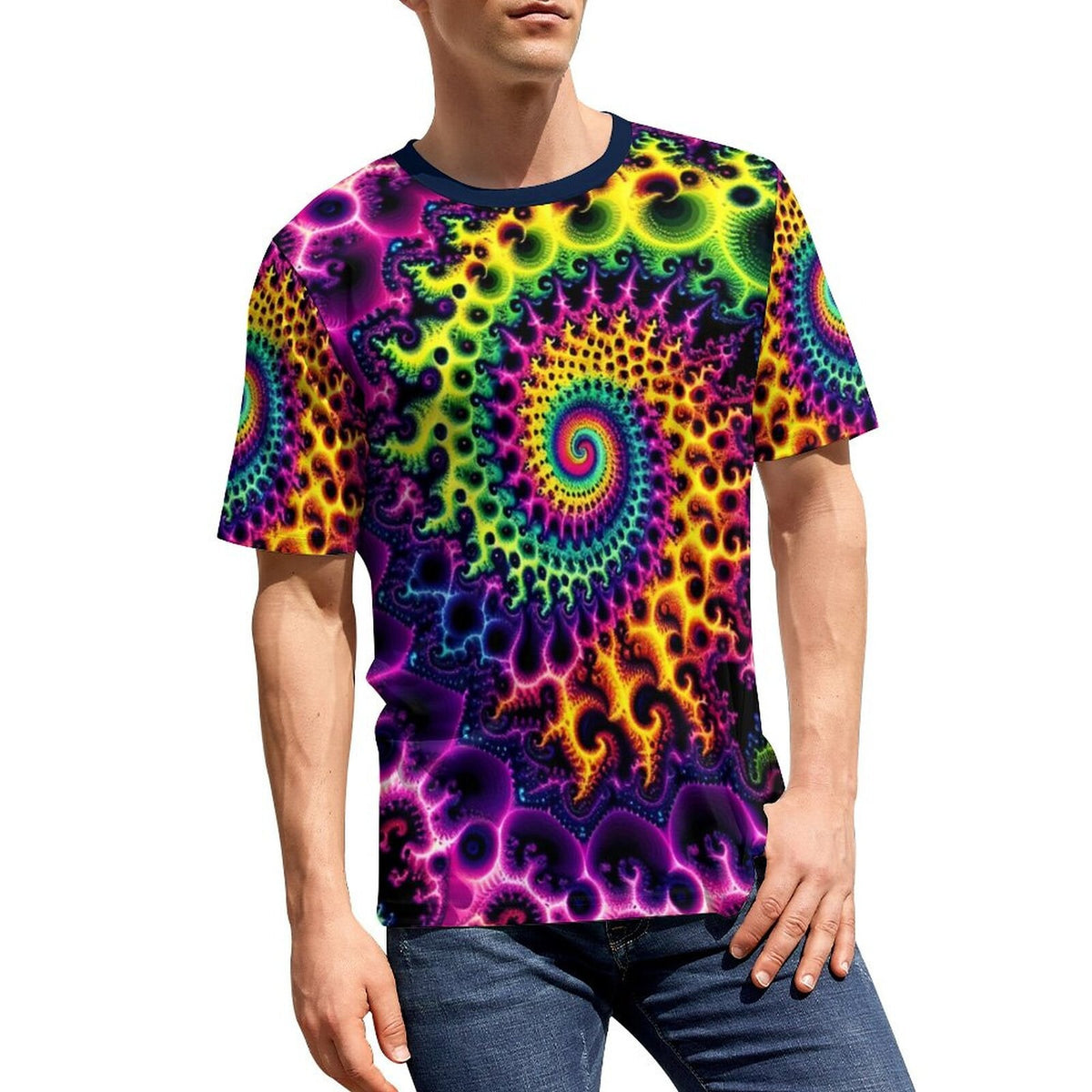 hippieartzone - Trippy Fractal T-Shirt For Sale by Swaggy Shirts on Etsy, Mandekgrot Shirt, Fractal Shirts, Psychedelic Artwork T-Shirt, Festival Clothing