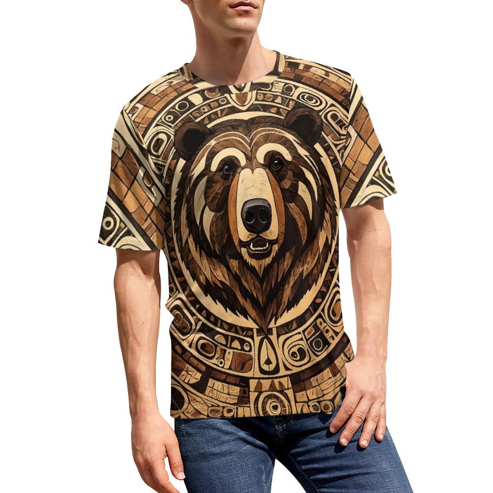hippieartzone - Native Bear T-Shirt for Sale by Swaggy Shirt on Etsy, American Bear Shirt, Bear Spirit Animal T-Shirt, Bear Graphic Tee, Gift for Bear Lover