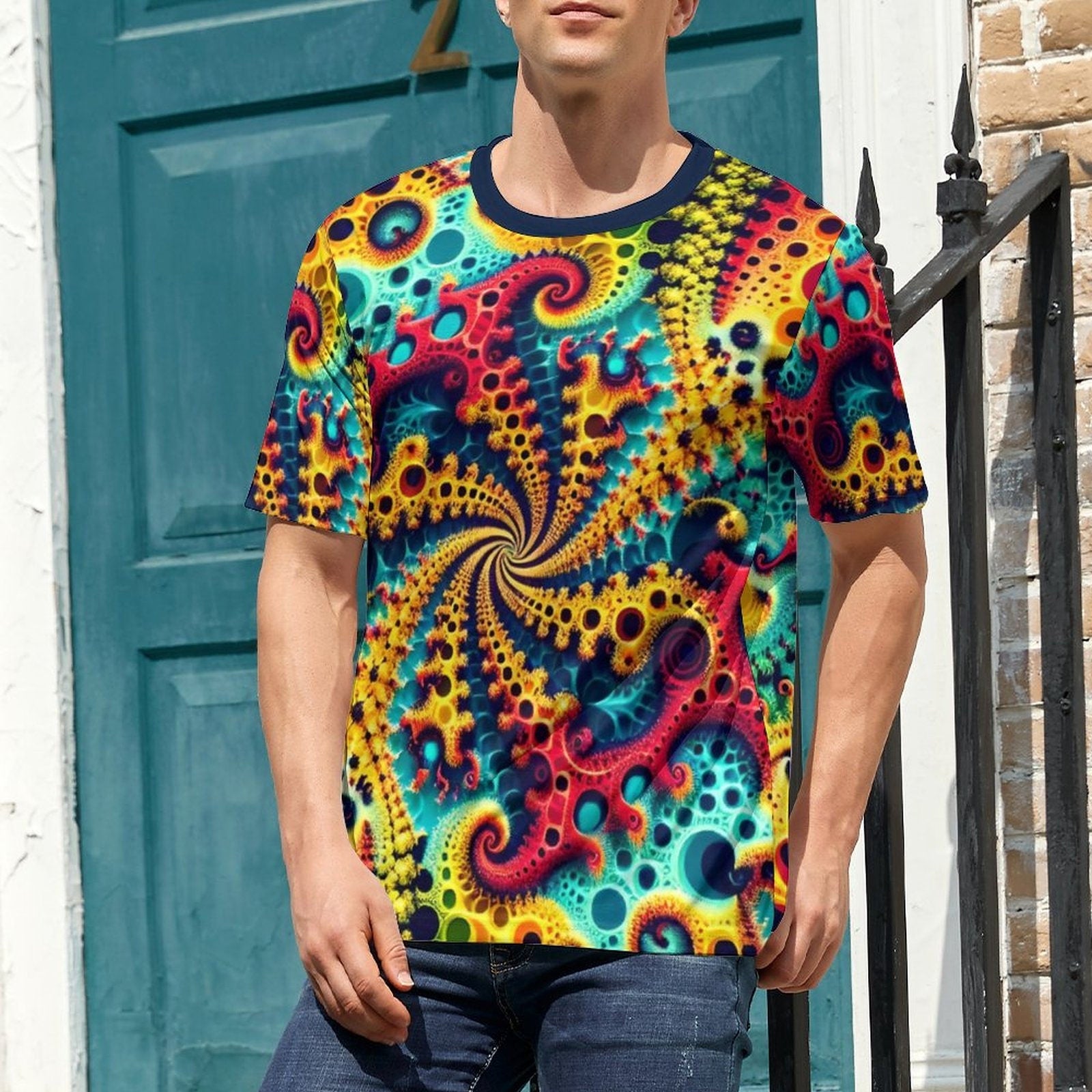 hippieartzone - Classic Fractal Shirt for Sale by Swaggy Shirts on Etsy, Funky Trippy Clothing, Psychedelic T-Shirt, Festival Apparel, Mandekgrot Shirt Gift