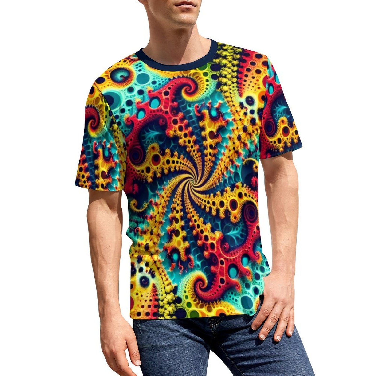 hippieartzone - Classic Fractal Shirt for Sale by Swaggy Shirts on Etsy, Funky Trippy Clothing, Psychedelic T-Shirt, Festival Apparel, Mandekgrot Shirt Gift