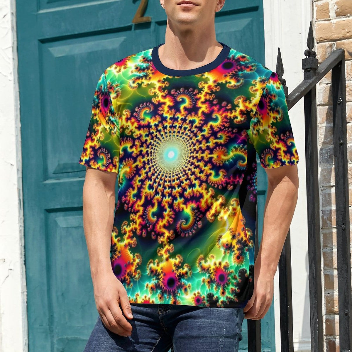 hippieartzone - Psychedelic T-Shirt, Fractal Shirt for Sale by Swaggy Shirt on Etsy, Mandekgrot Art Shirt, Festival Clothing, Fun Trippy Shirt, Gift for Him