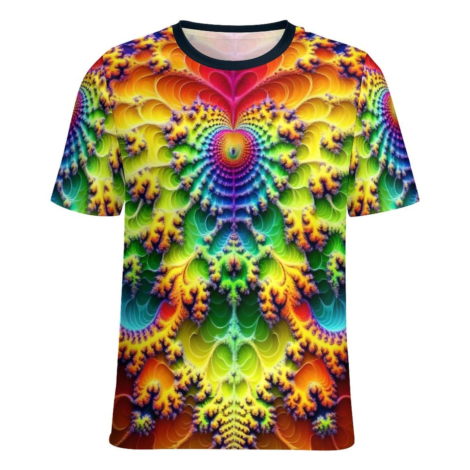 hippieartzone - Heart Fractal Party T-Shirt for Sale by Swaggy Shirts on Etsy, Mandekgrot Set Shirt, Trippy Shirts, Men's Rave Clothing, Psychedelic T-Shirt