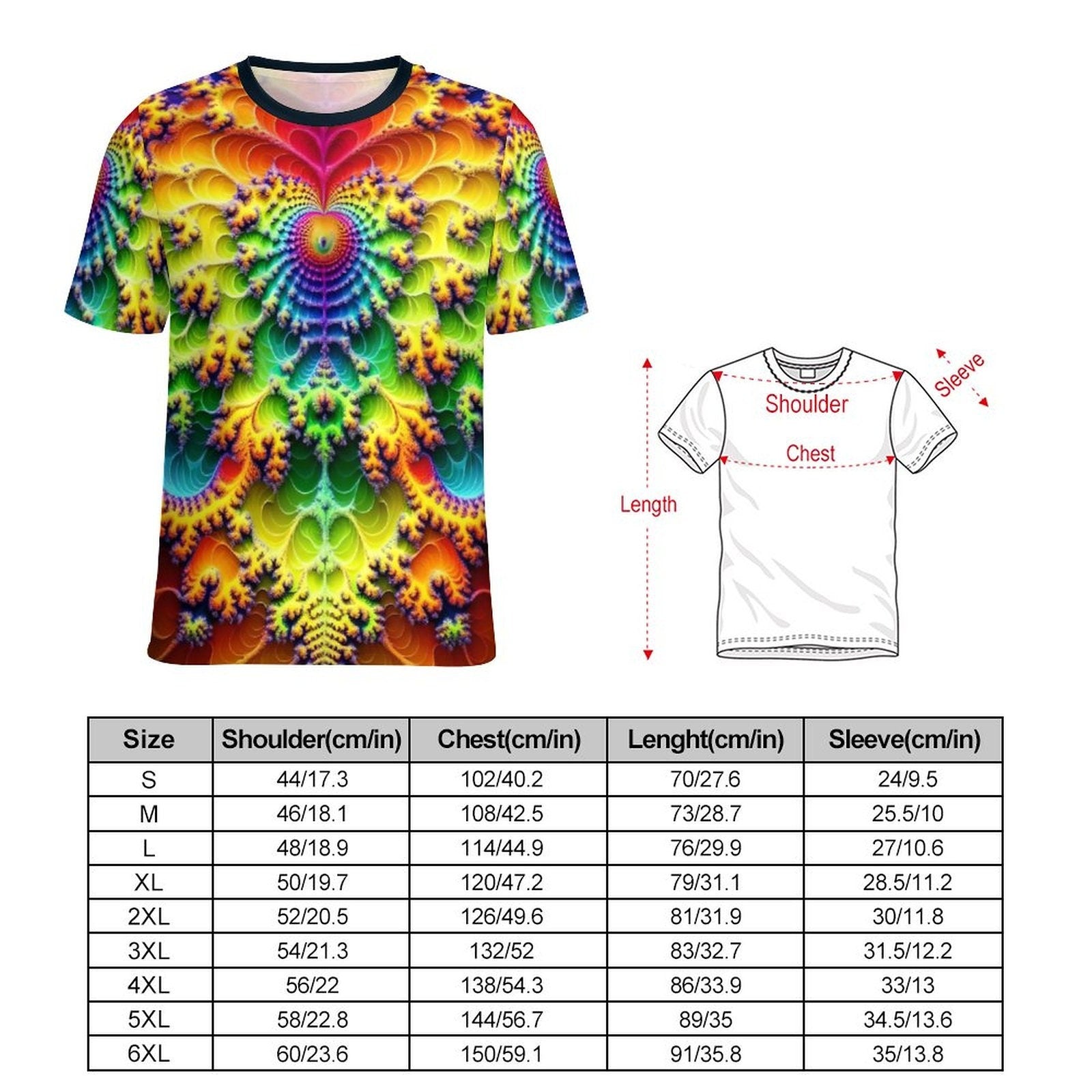 hippieartzone - Heart Fractal Party T-Shirt for Sale by Swaggy Shirts on Etsy, Mandekgrot Set Shirt, Trippy Shirts, Men's Rave Clothing, Psychedelic T-Shirt