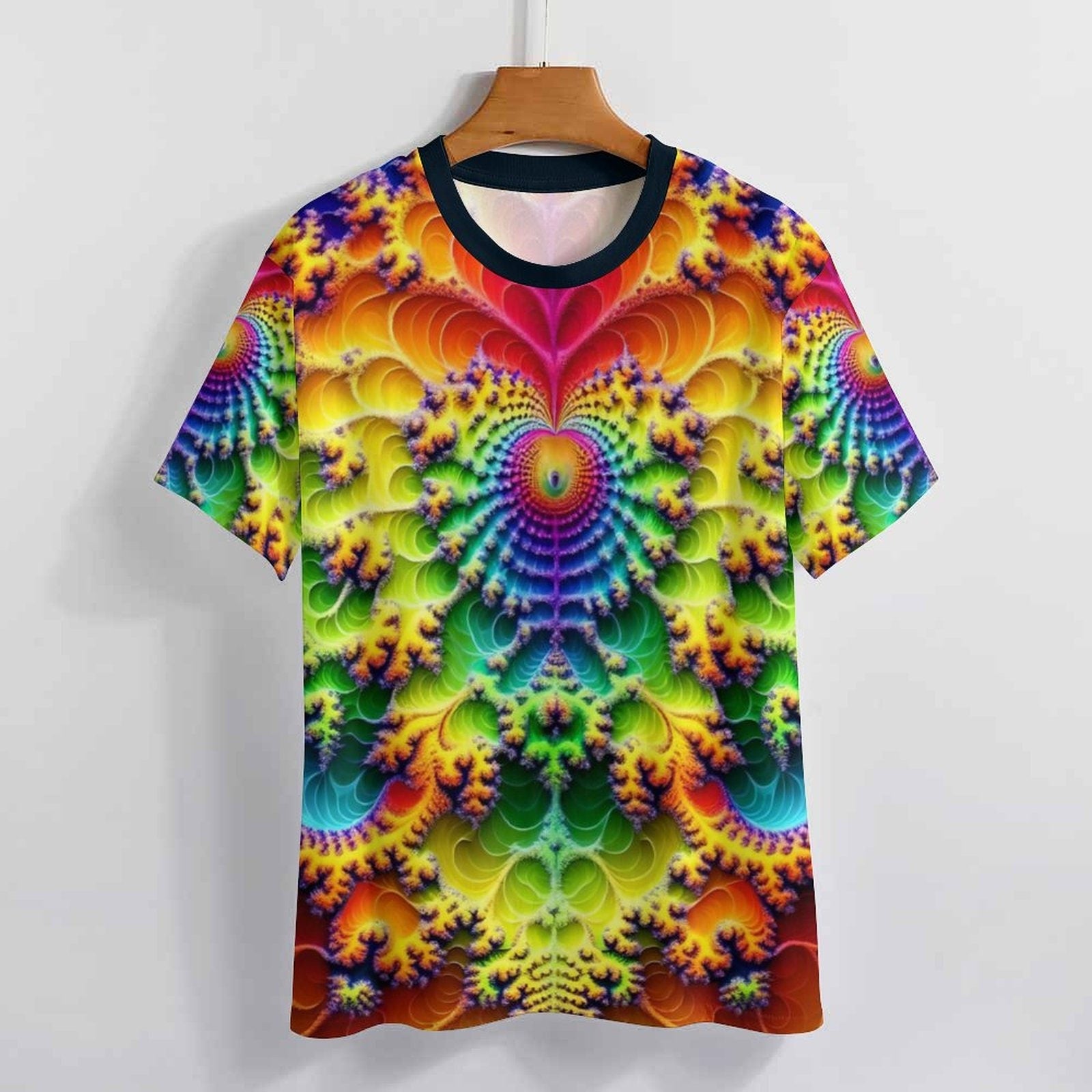 hippieartzone - Heart Fractal Party T-Shirt for Sale by Swaggy Shirts on Etsy, Mandekgrot Set Shirt, Trippy Shirts, Men's Rave Clothing, Psychedelic T-Shirt