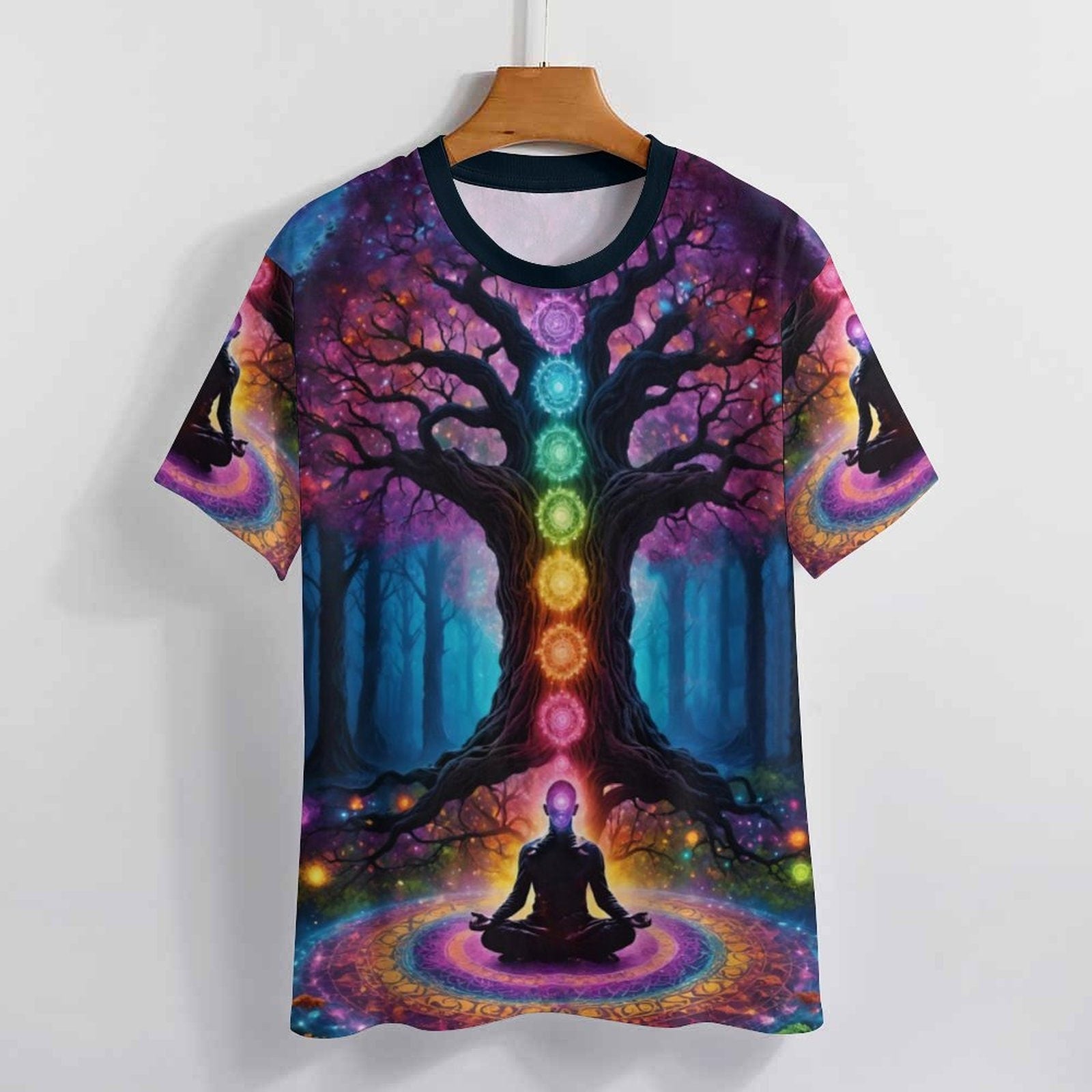 hippieartzone - Tree of Life T-Shirt Shirts Chakra Shirt, Women's Meditation T-Shirt, Spiritual Gift Shirt, Unisex Yoga Clothing