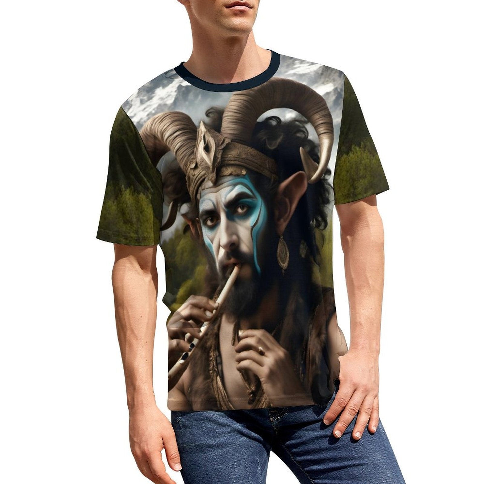 hippieartzone - Pan God T-Shirt For Sale by Swaggy Shirts Spiritual Clothing, Forest God Shirt, Wiccan God Tee, The God Pan Shirt, Gift For Brother