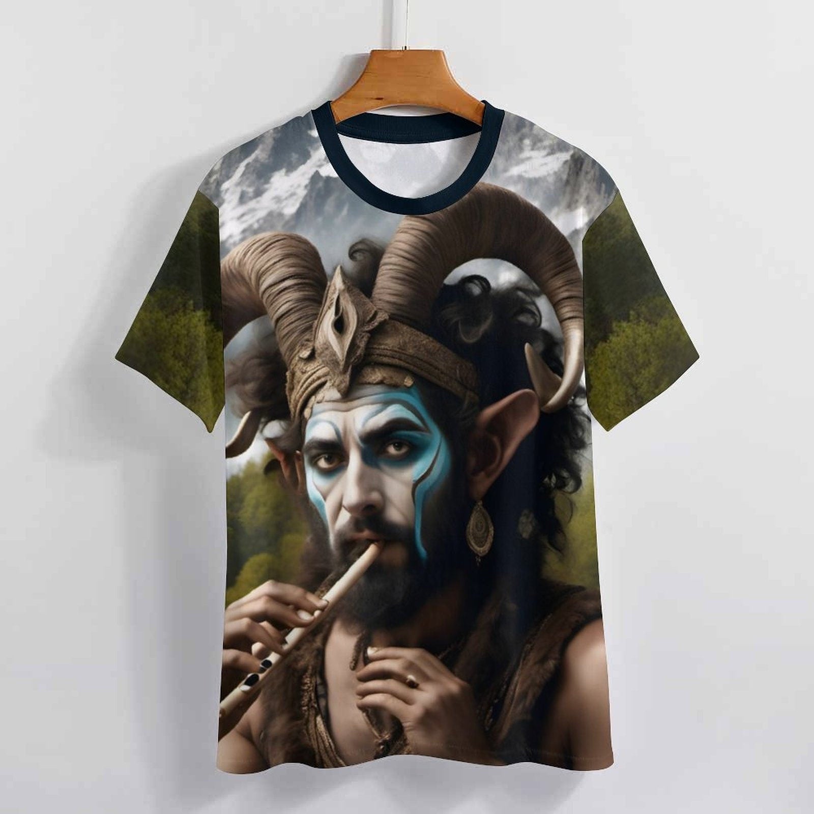 hippieartzone - Pan God T-Shirt For Sale by Swaggy Shirts Spiritual Clothing, Forest God Shirt, Wiccan God Tee, The God Pan Shirt, Gift For Brother