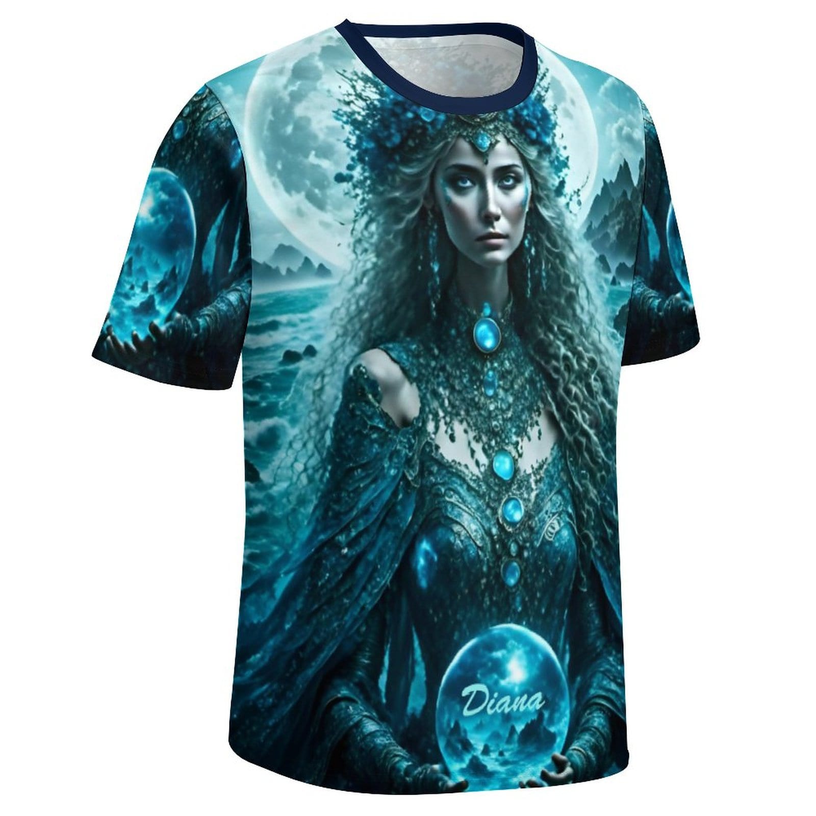 hippieartzone - Moon Goddess Diana T-Shirt For Sale by Swaggy Shirts Spiritual Clothes, Unisex Tee's For Men & Women