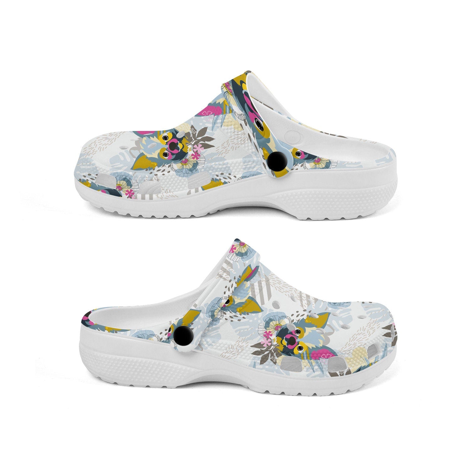 hippieartzone - Colorful Chihuahua Printed Clogs for Men and Women 
