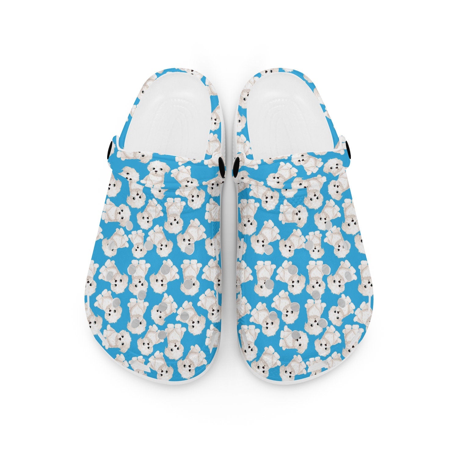 hippieartzone - Cute Bichon Frise Dog Clogs for Men and Women 