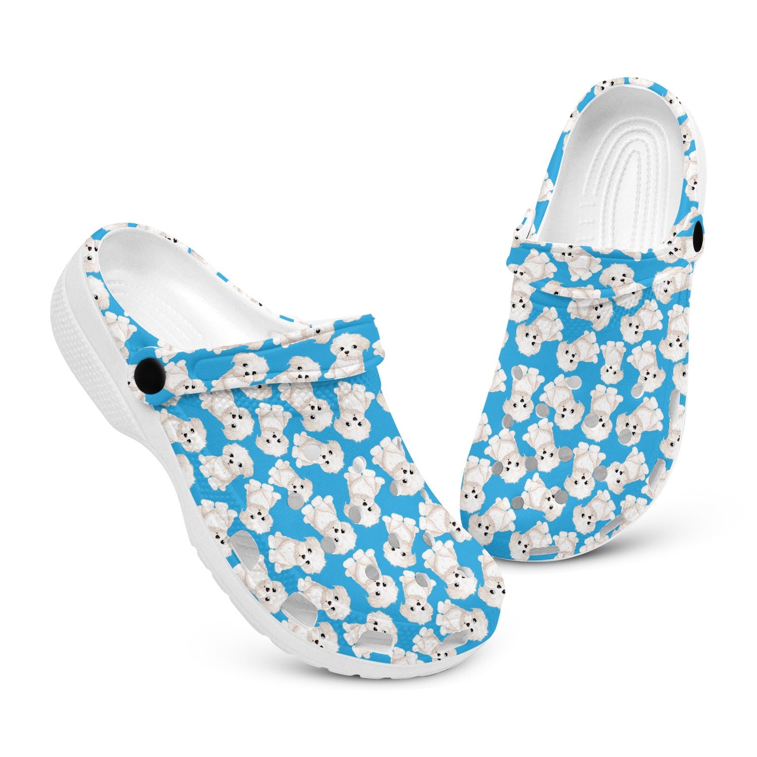 hippieartzone - Cute Bichon Frise Dog Clogs for Men and Women 