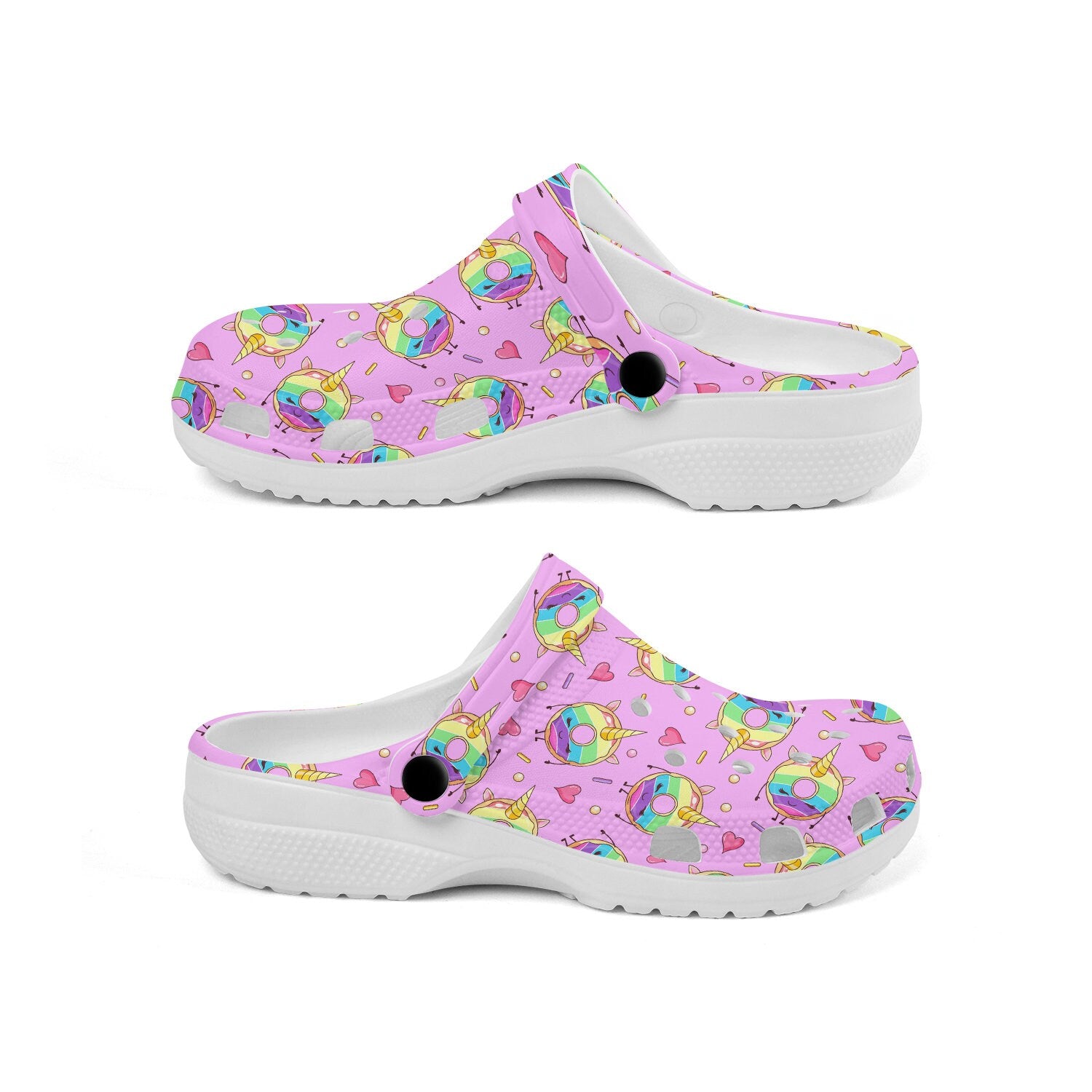 hippieartzone - Pink Unicorn Donut Clogs for Men and Women 