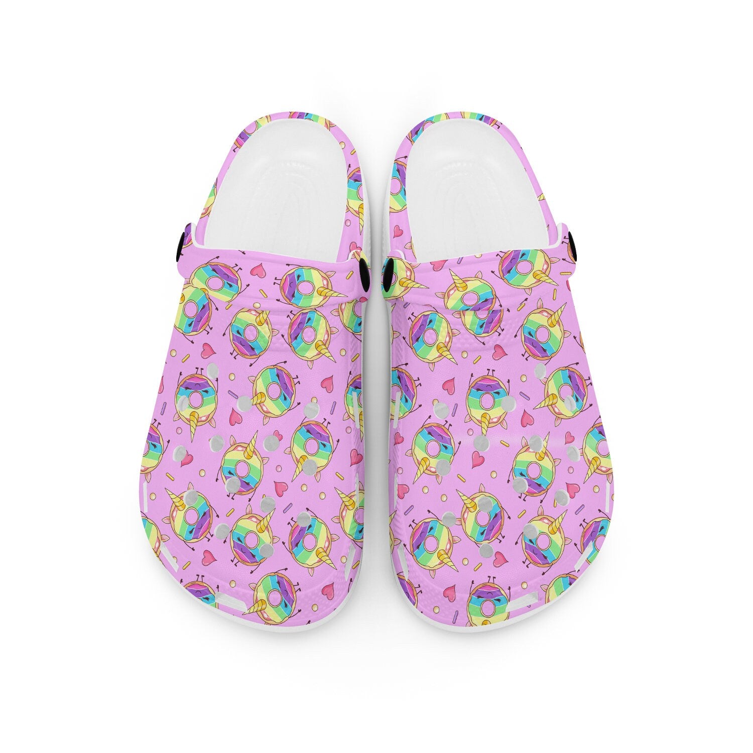 hippieartzone - Pink Unicorn Donut Clogs for Men and Women 