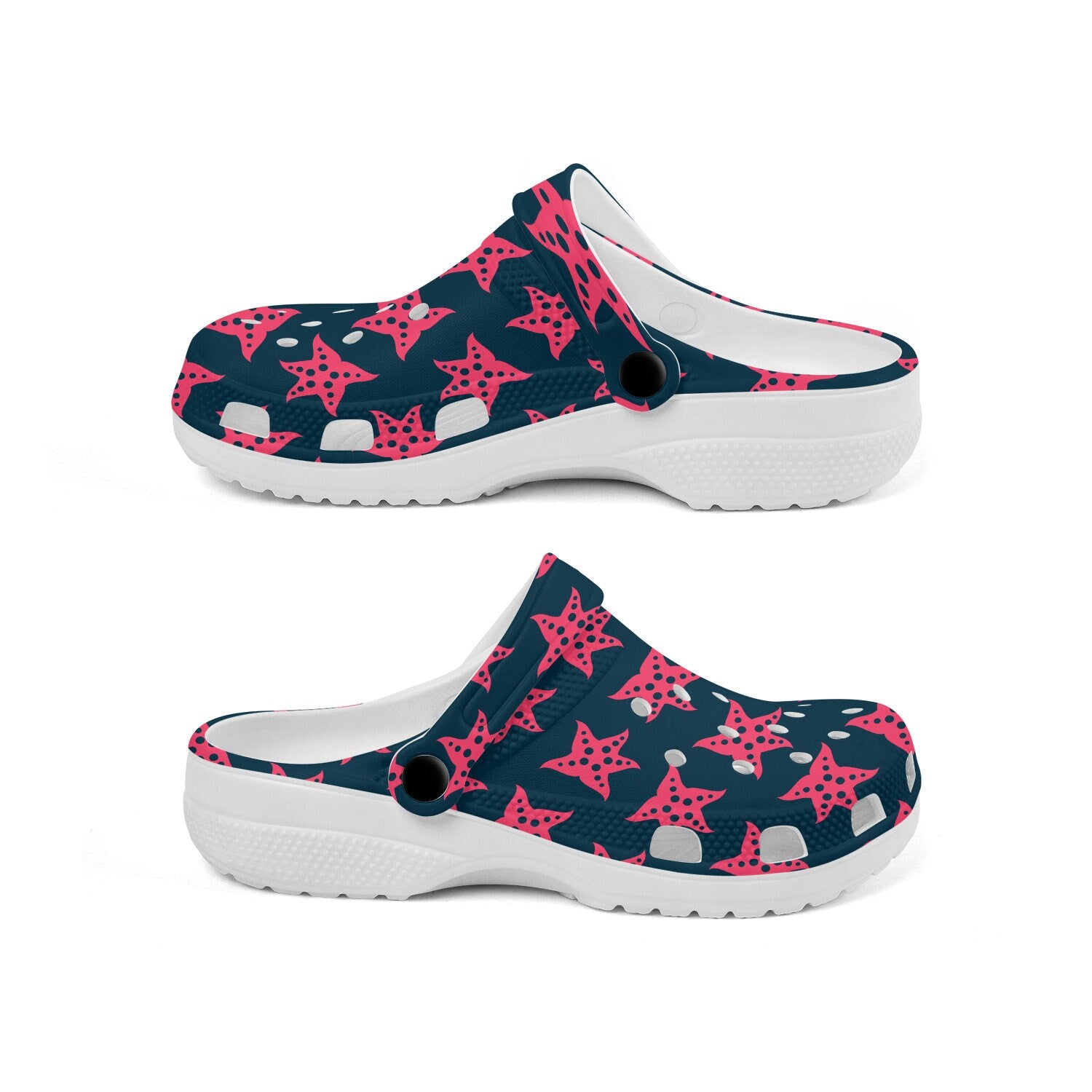 hippieartzone - Big Red Starfish Clogs for Men and Women 