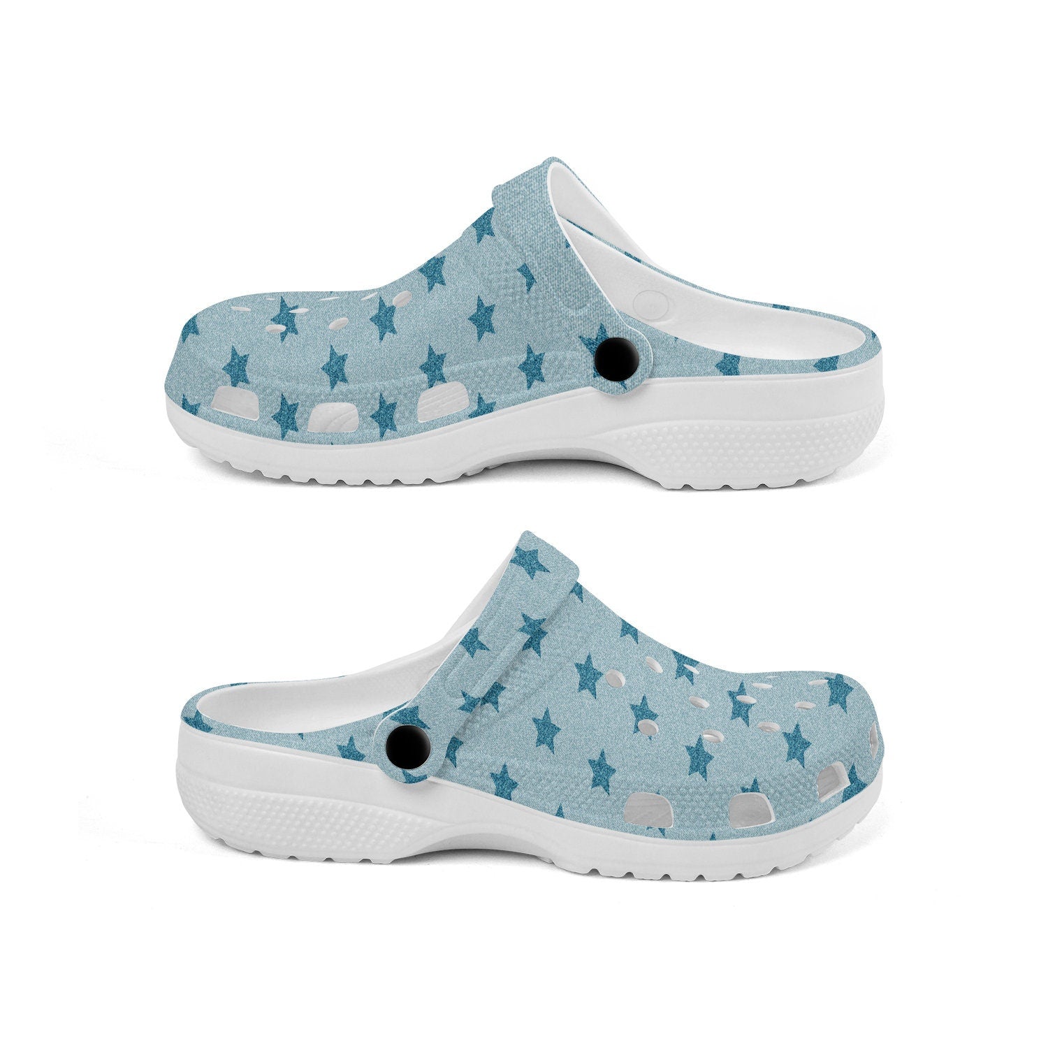 hippieartzone - Starry Denim Clogs for Men and Women 