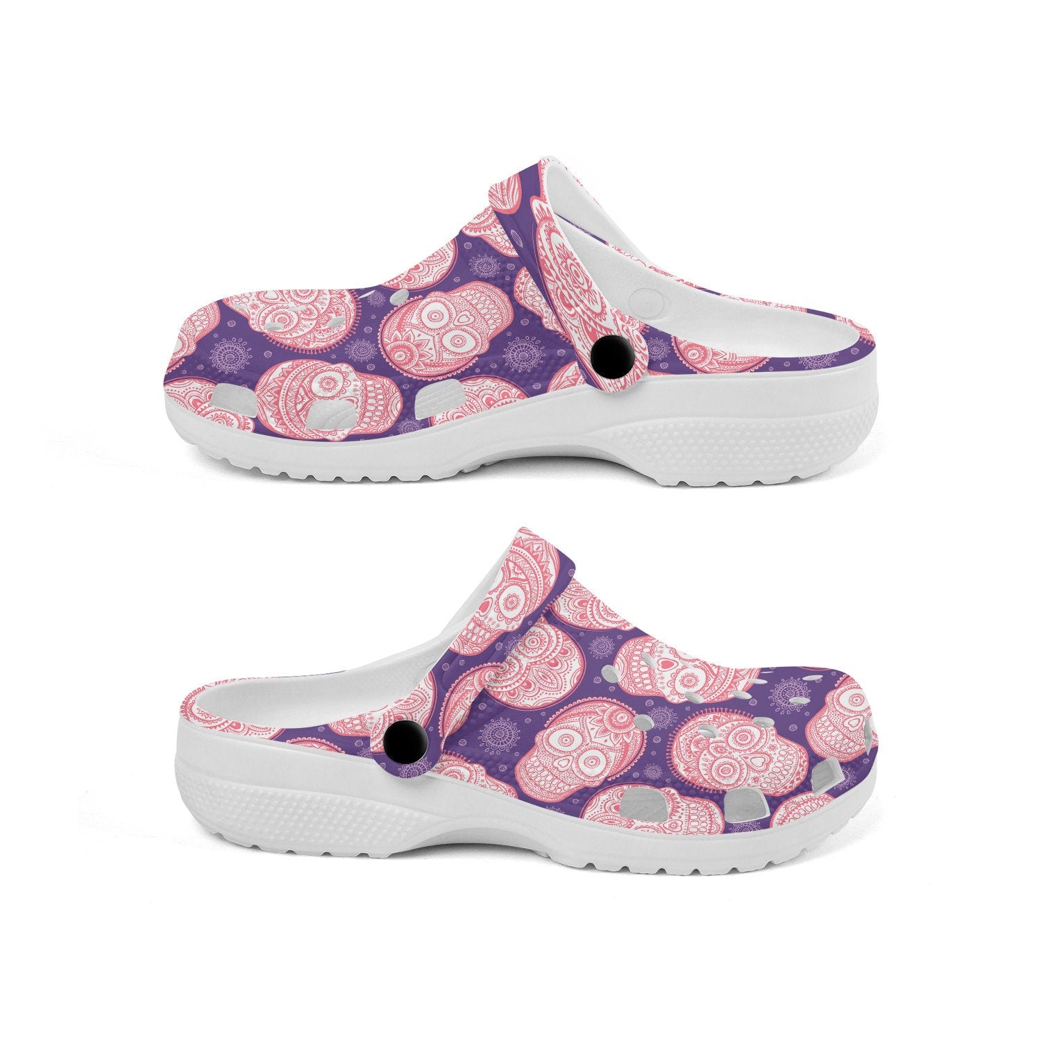 hippieartzone - Vintage Ethnic Sugar Skull Clogs for Men and Women 
