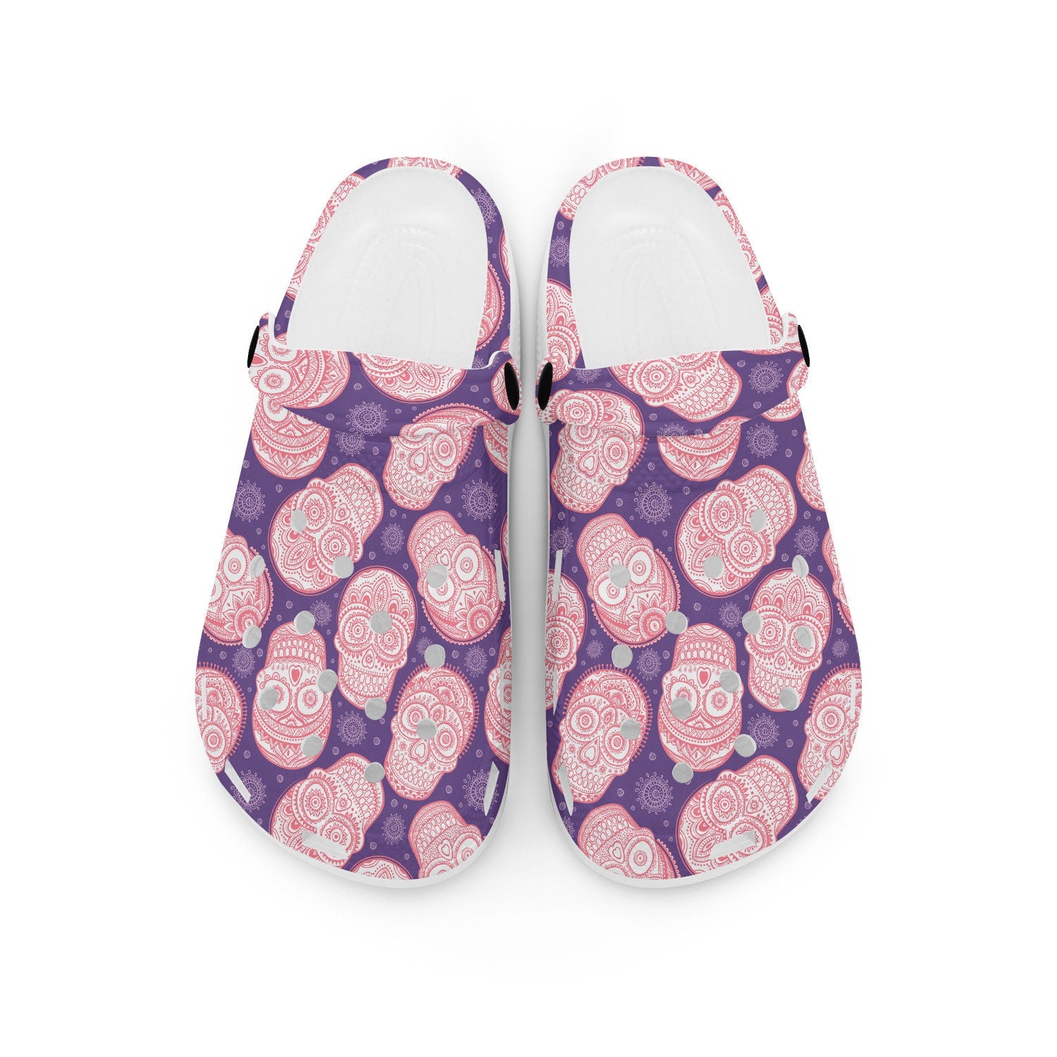 hippieartzone - Vintage Ethnic Sugar Skull Clogs for Men and Women 