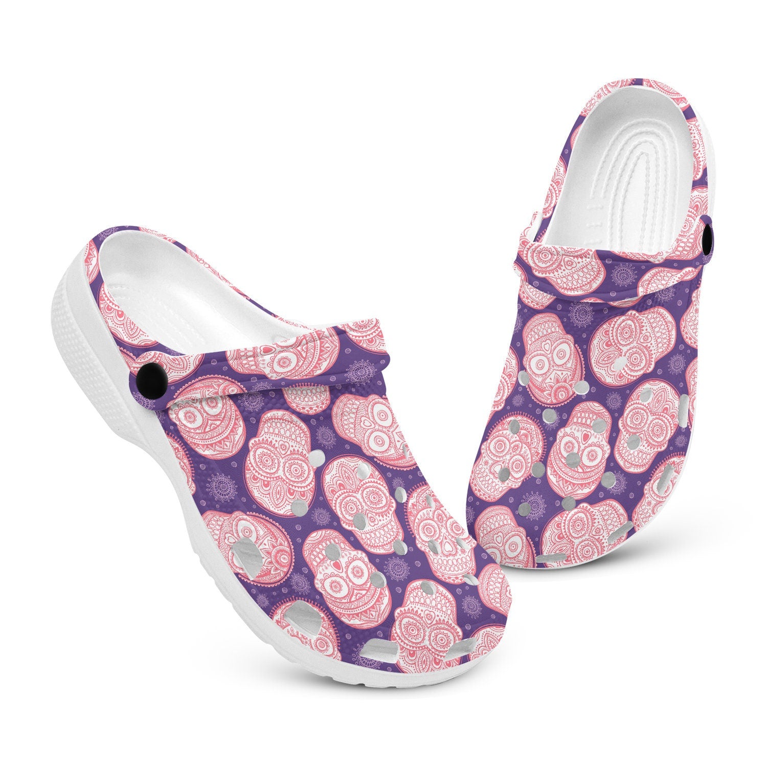 hippieartzone - Vintage Ethnic Sugar Skull Clogs for Men and Women 