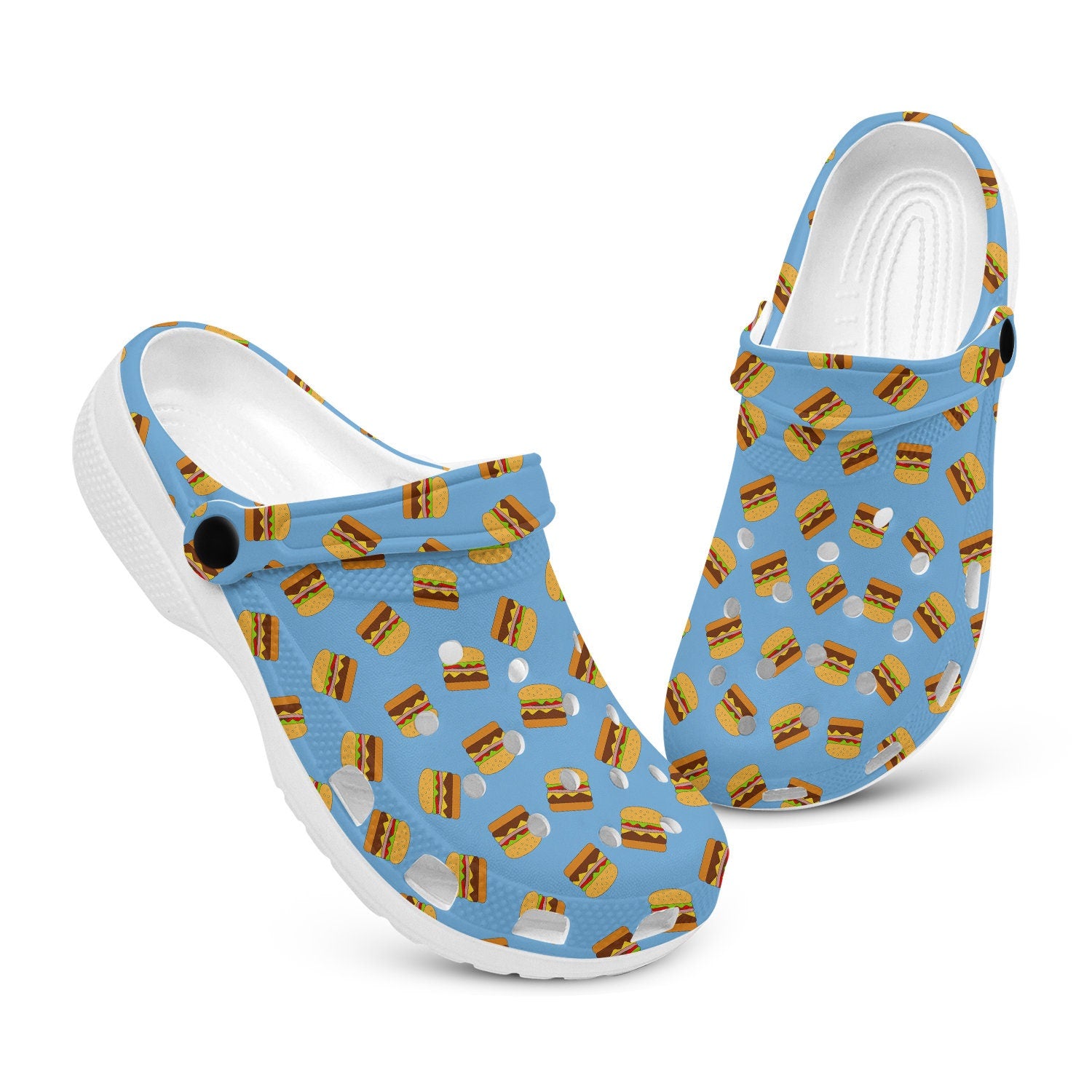 hippieartzone - Burger Patterned Clogs for Men and Women 