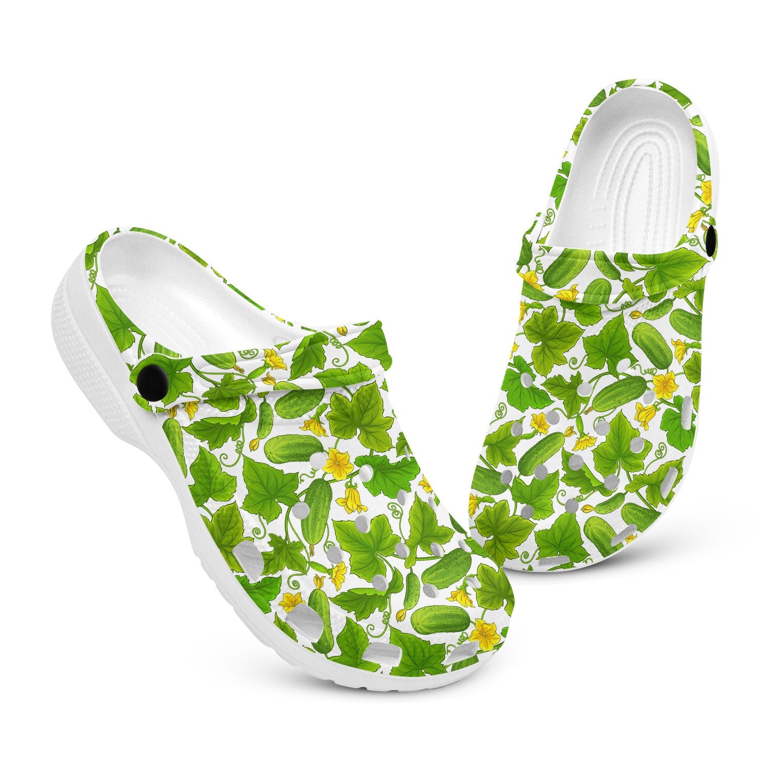 hippieartzone - Leafy Cucumber Clogs for Men and Women 