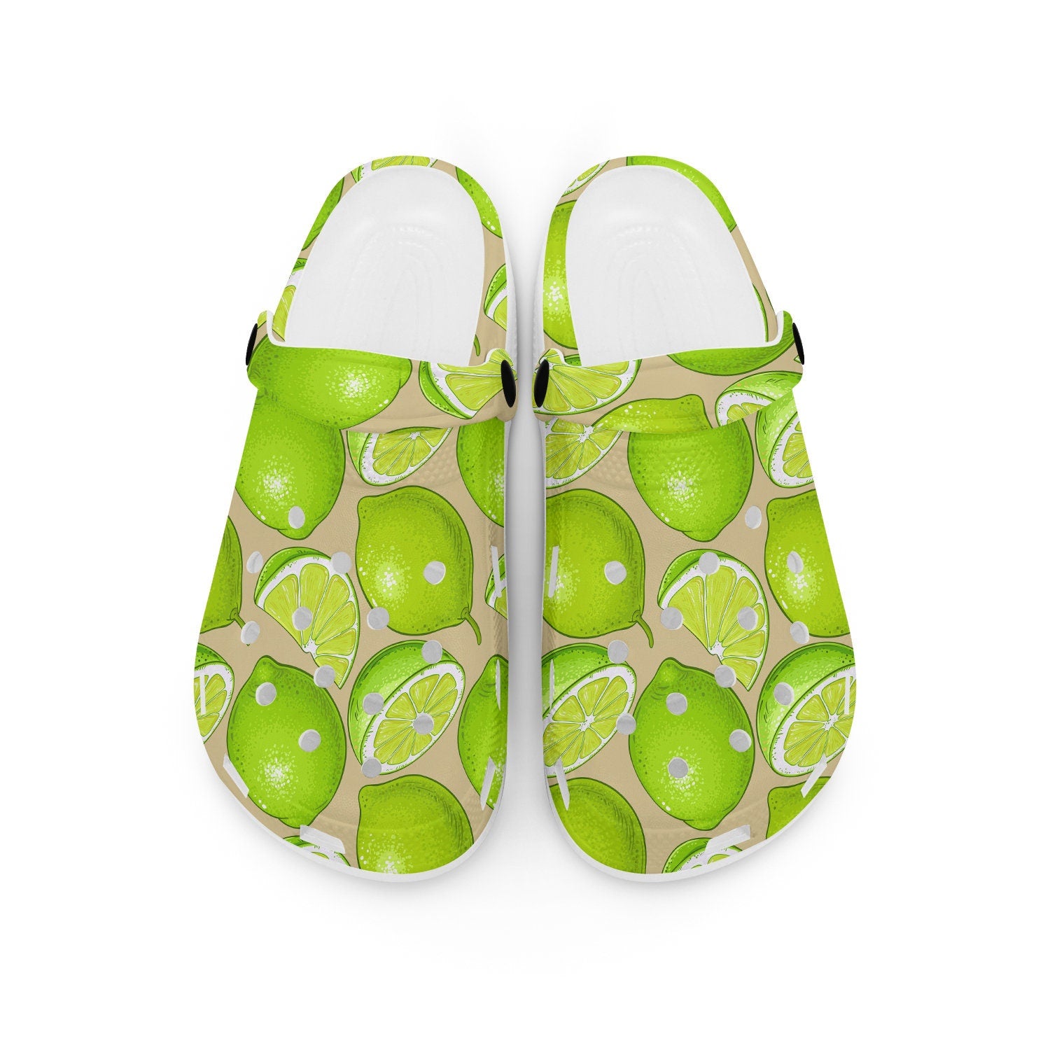 hippieartzone - Lime Pattern Clogs for Men and Women 
