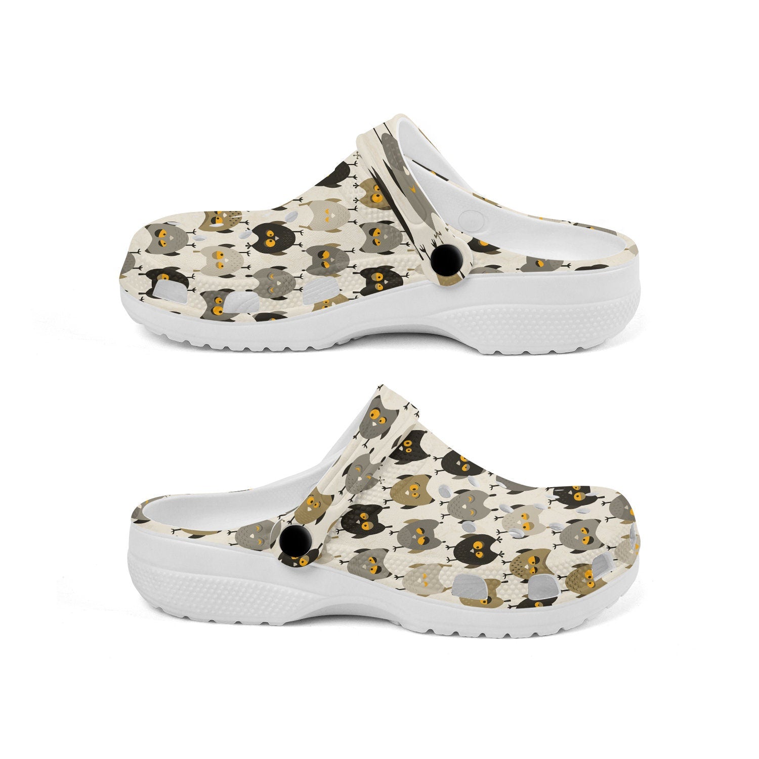 hippieartzone - Owl Pattern Clogs for Men and Women 