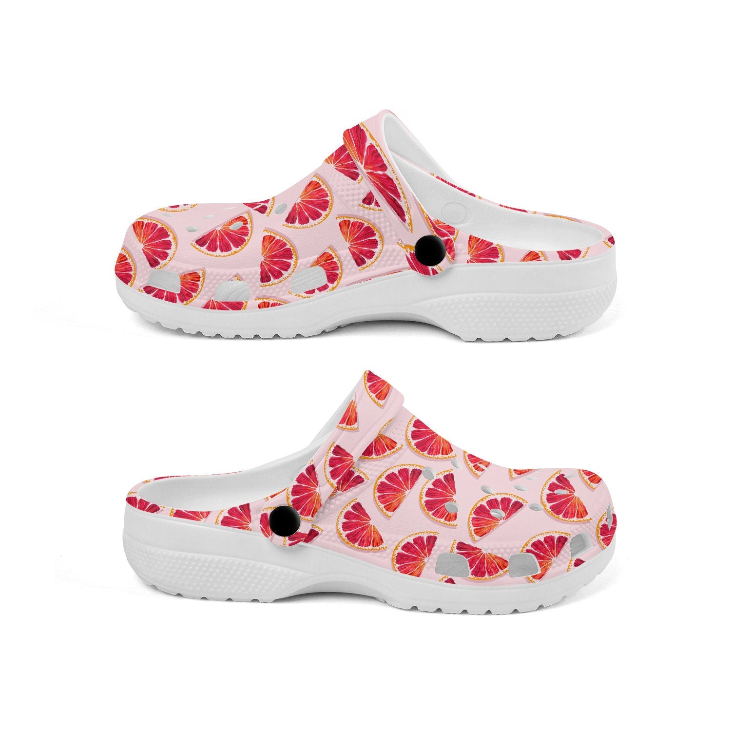 hippieartzone - Pink Grapefruit Clogs for Men and Women 