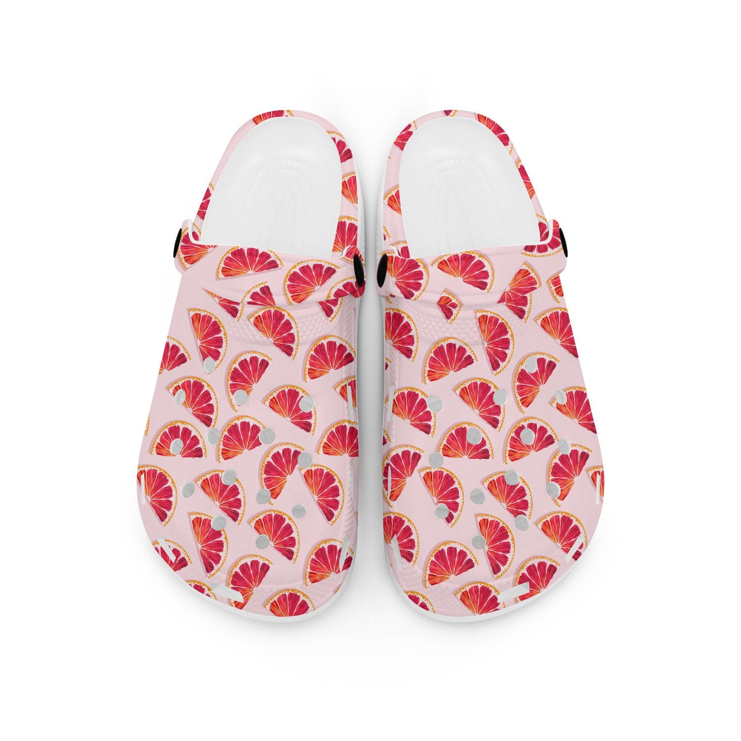 hippieartzone - Pink Grapefruit Clogs for Men and Women 