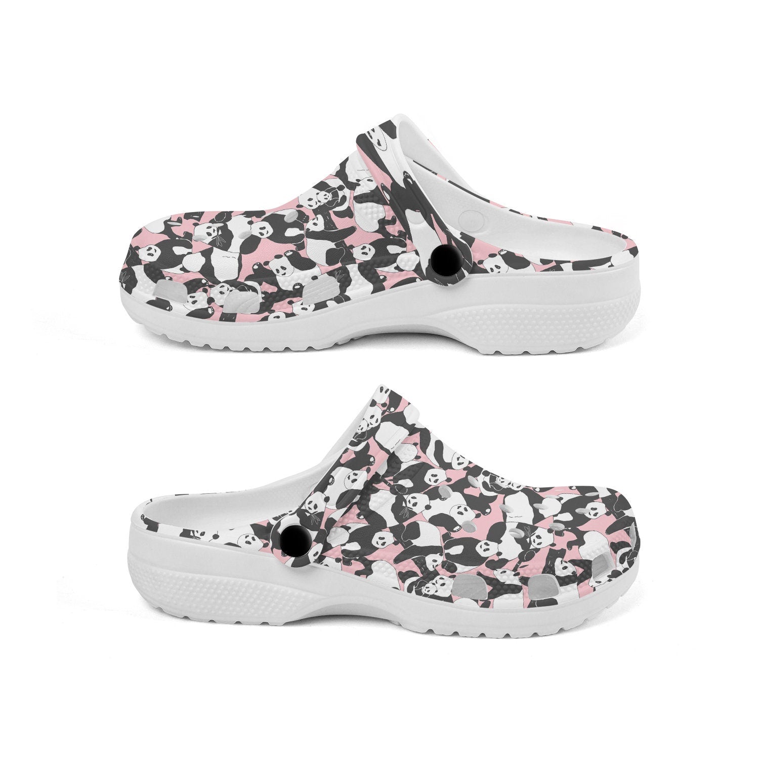 hippieartzone - Pink Panda Bear Clogs for Men and Women 