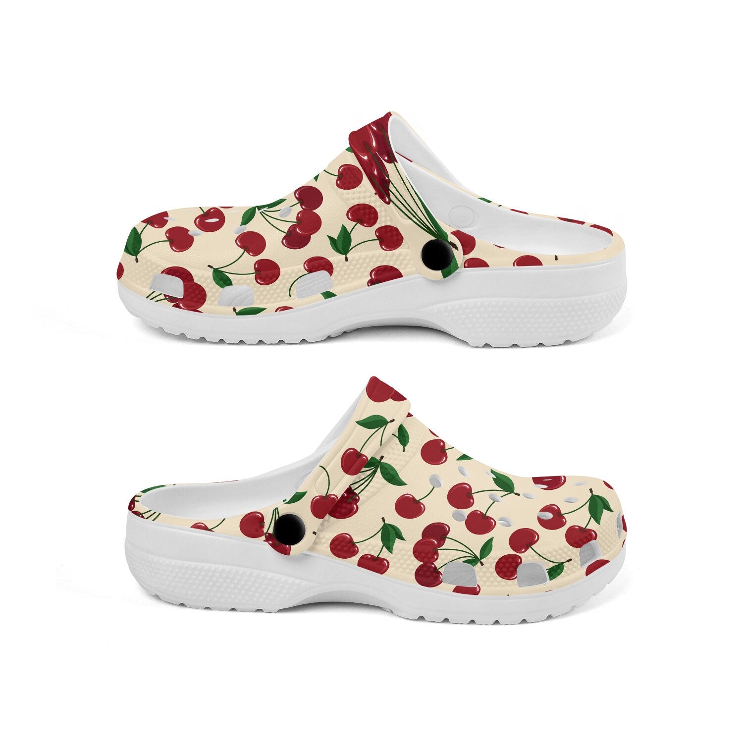 hippieartzone - Red Cherries Clogs for Men and Women 