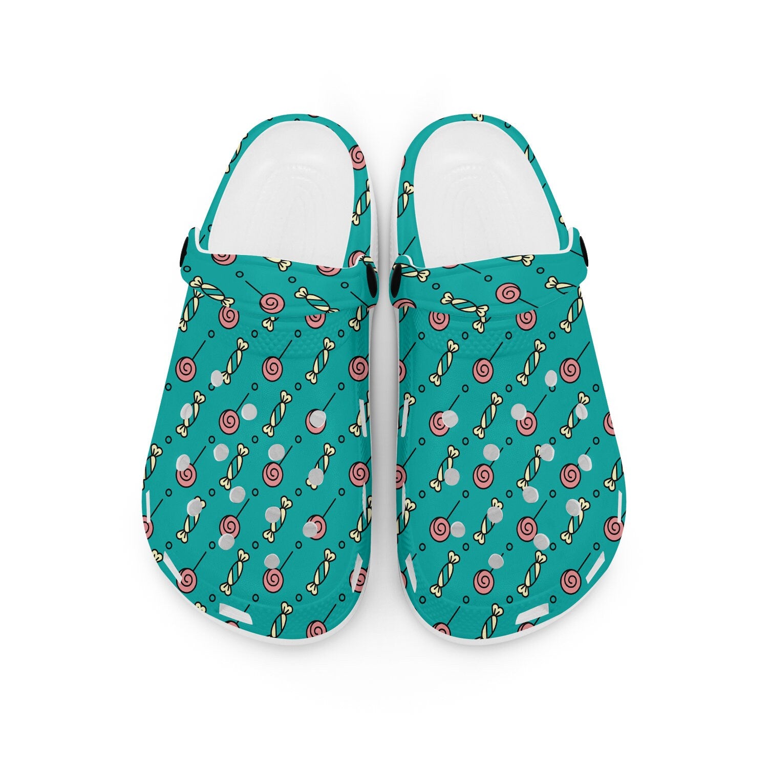 hippieartzone - Teal Lollipops and Candy Clogs for Men and Women 