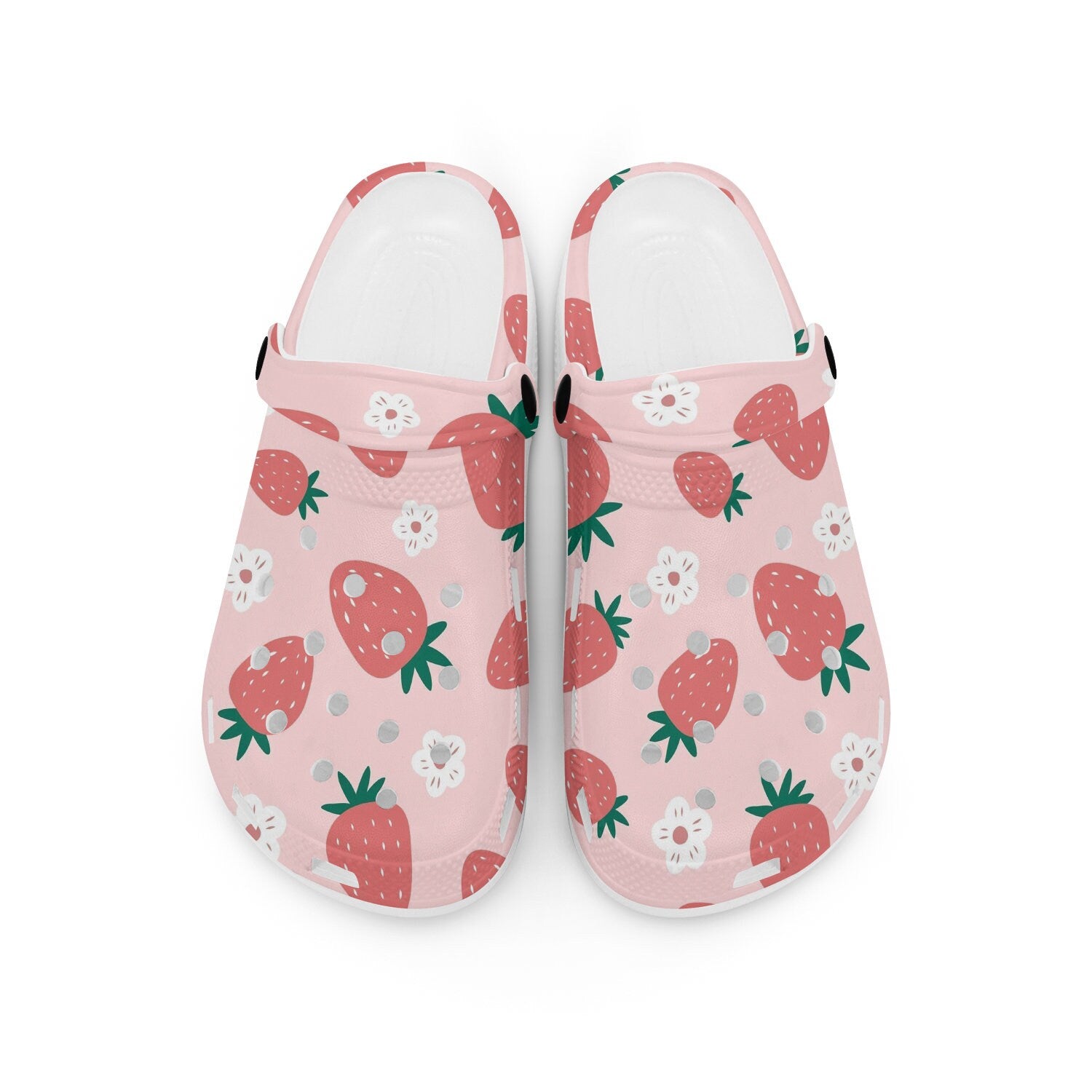 hippieartzone - Pink Fruit Strawberry Pattern Clogs for Men and Women 