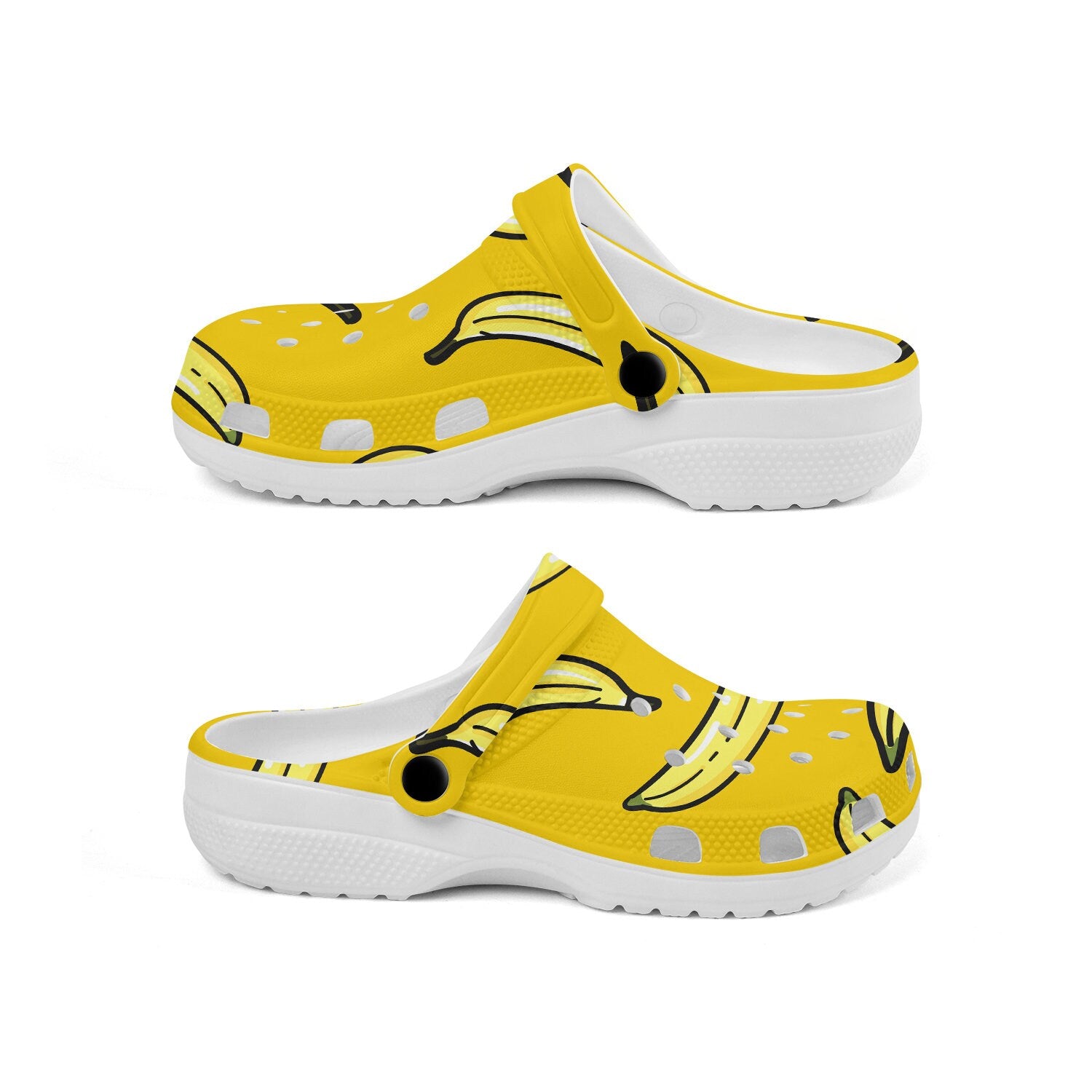 hippieartzone - Yellow Banana Pattern Clogs for Men and Women 