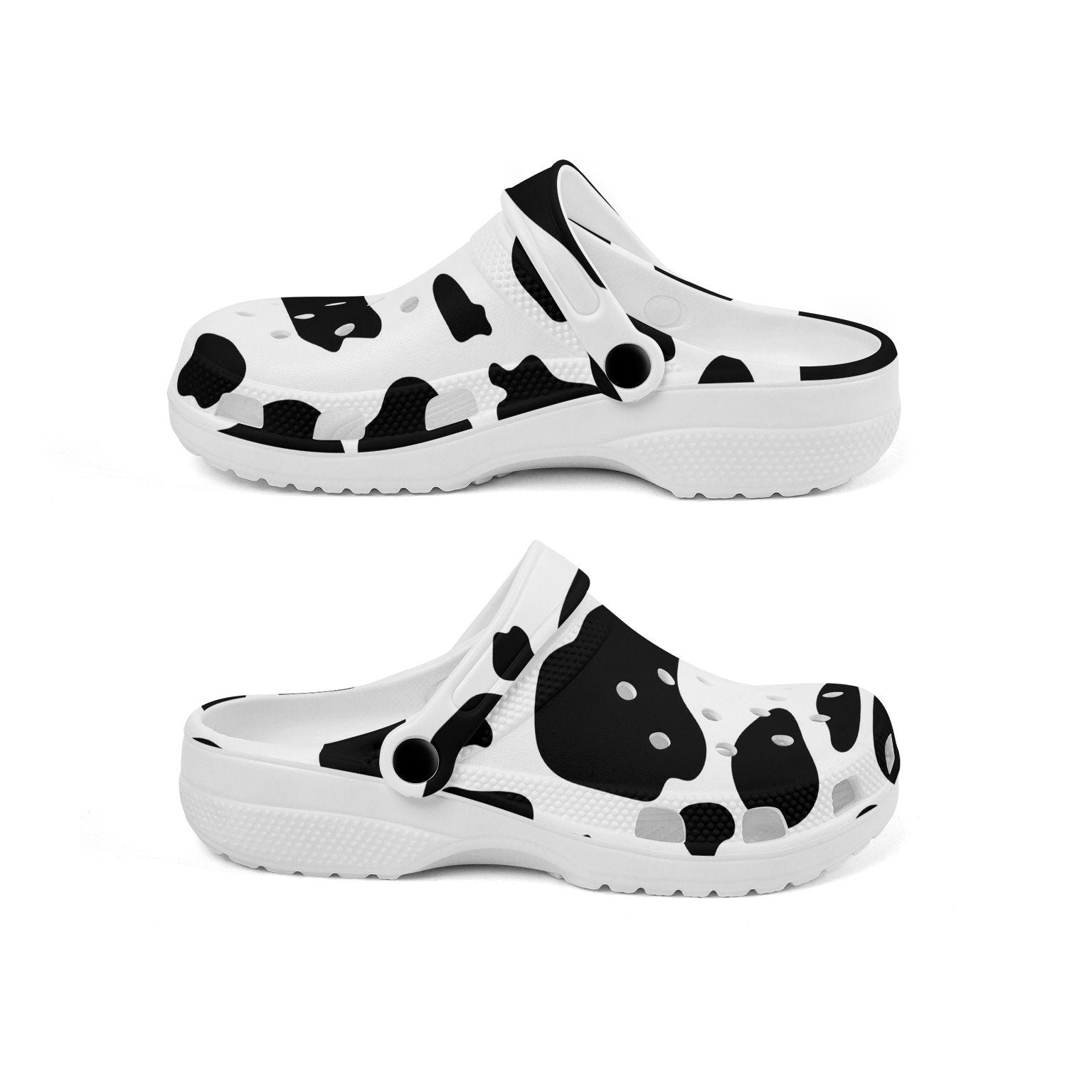 hippieartzone - Cow Print Pattern Clogs for Men and Women  cow print mules calf printed nursing shoes
