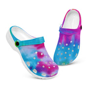 hippieartzone - Blue and Purple Tie Dye Clogs for Men and Women 