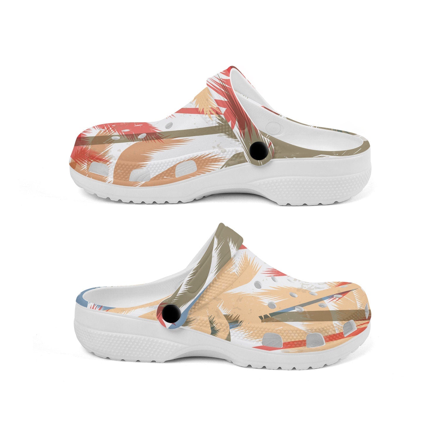 hippieartzone - Tropical Summer Palm Clogs for Men and Women 