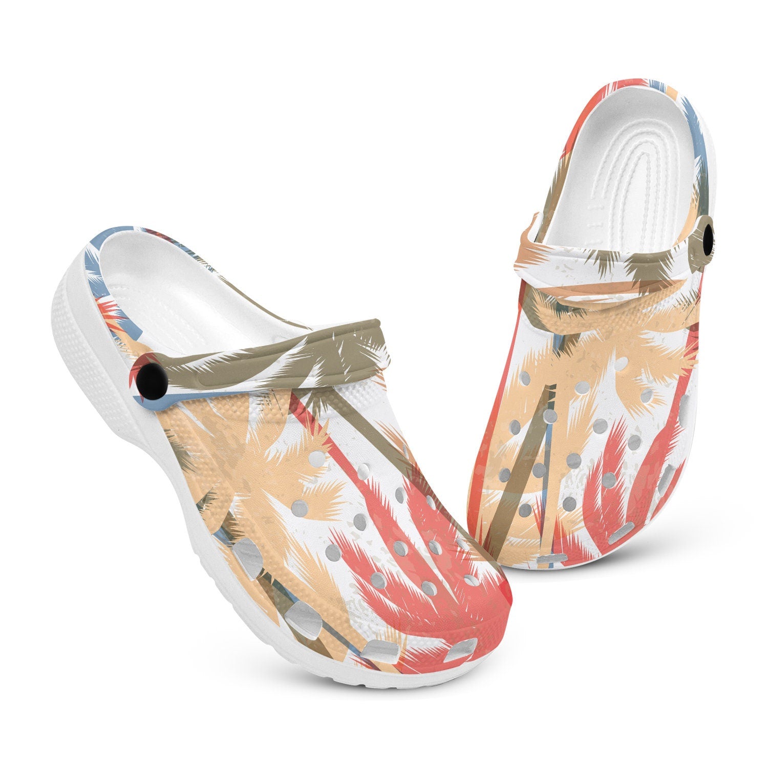 hippieartzone - Tropical Summer Palm Clogs for Men and Women 