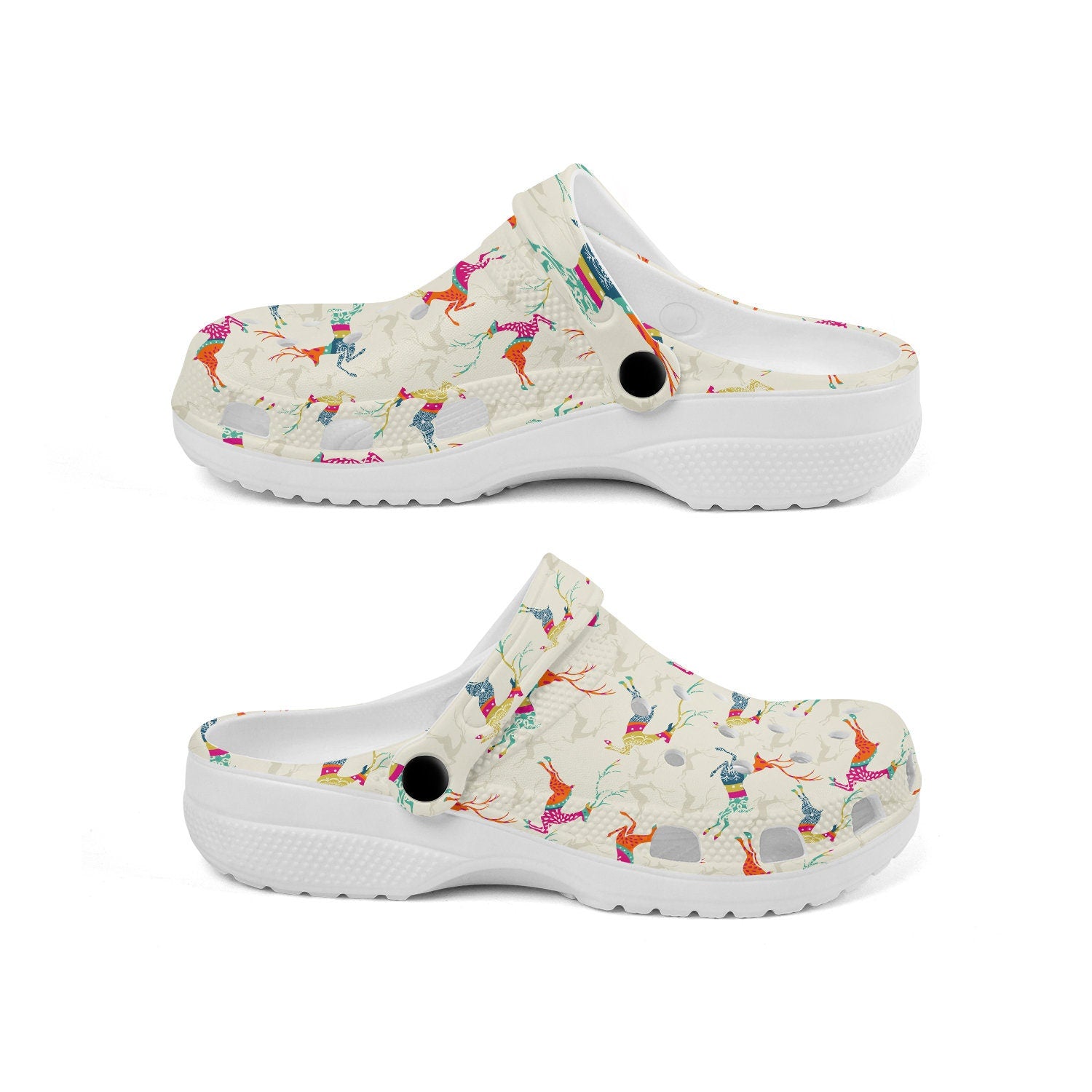 hippieartzone - Artistic Deer Animal Clogs for Men and Women 