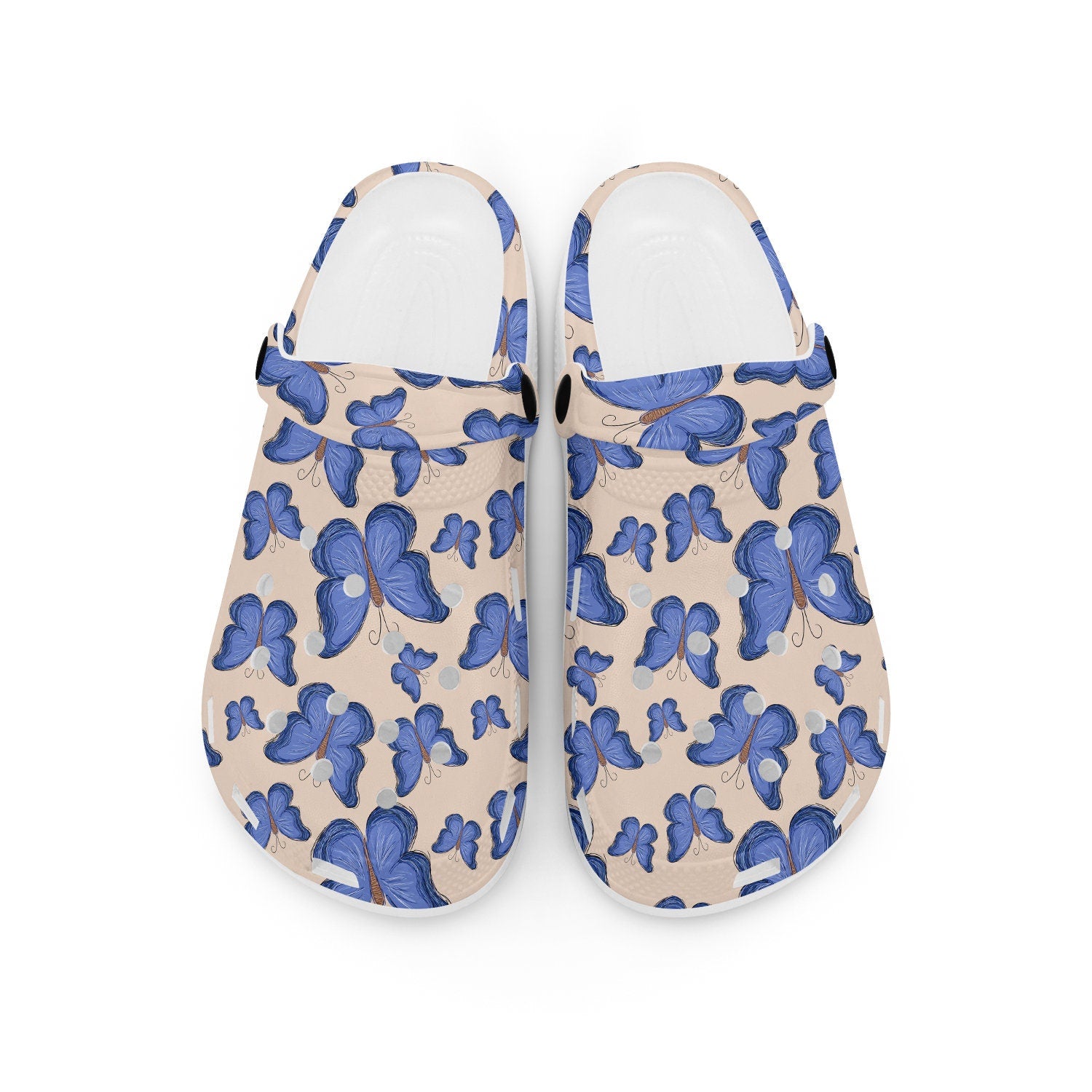 hippieartzone - Blue Butterflies Animal Clogs for Men and Women 