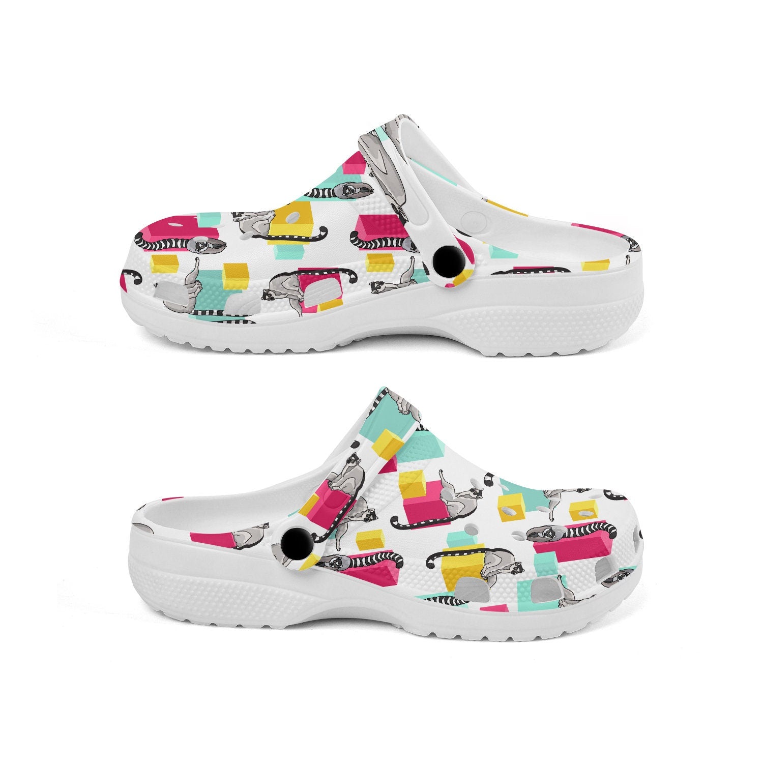 hippieartzone - Boxes Lemur Abstract Clogs for Men and Women 