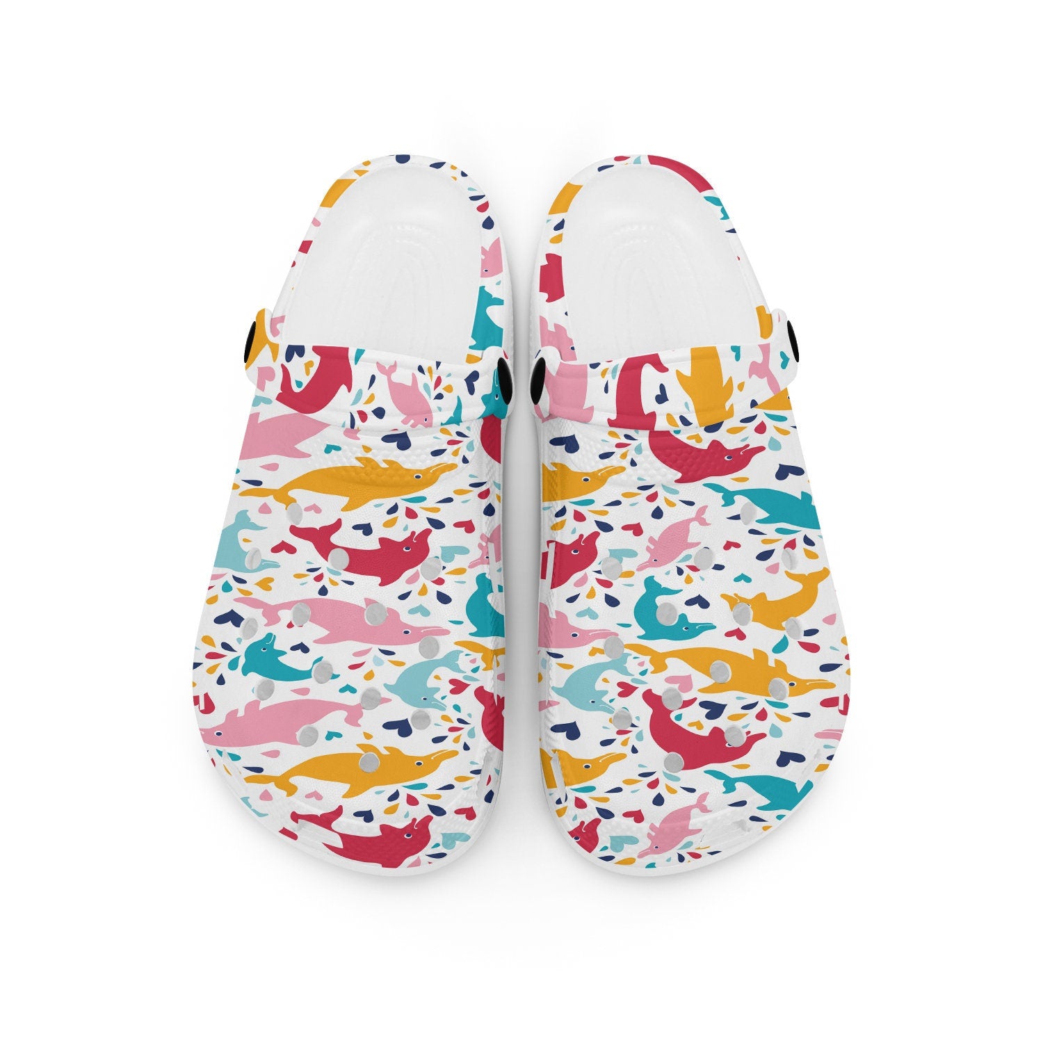 hippieartzone - Colorful Dolphin Animal Clogs for Men and Women