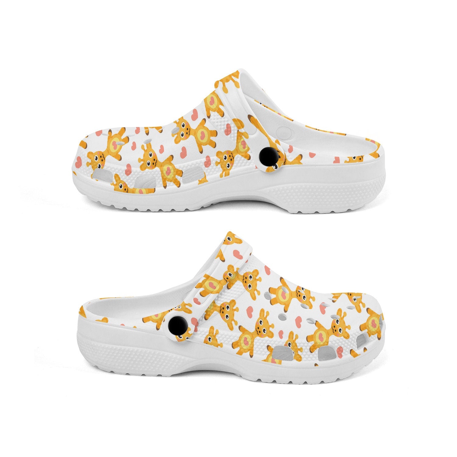 hippieartzone - Hearts Giraffe Animal Clogs for Men and Women