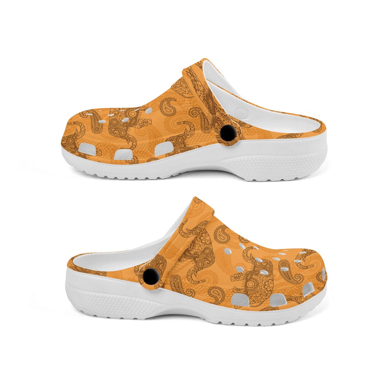 hippieartzone - Indian Elephant Animal Clogs for Men and Women